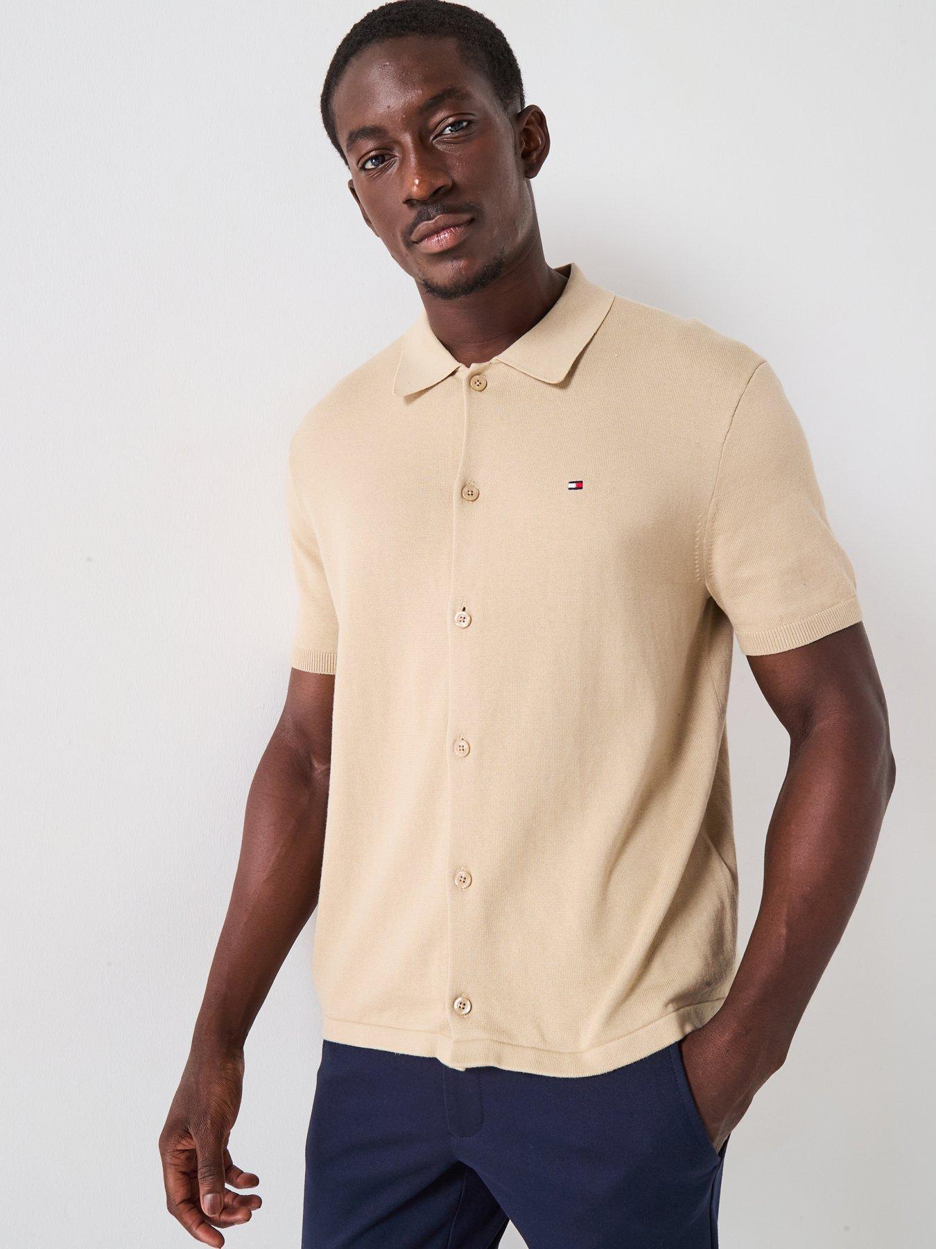 undefined Essential Cotton Short Sleeve Over Shirt - Beige