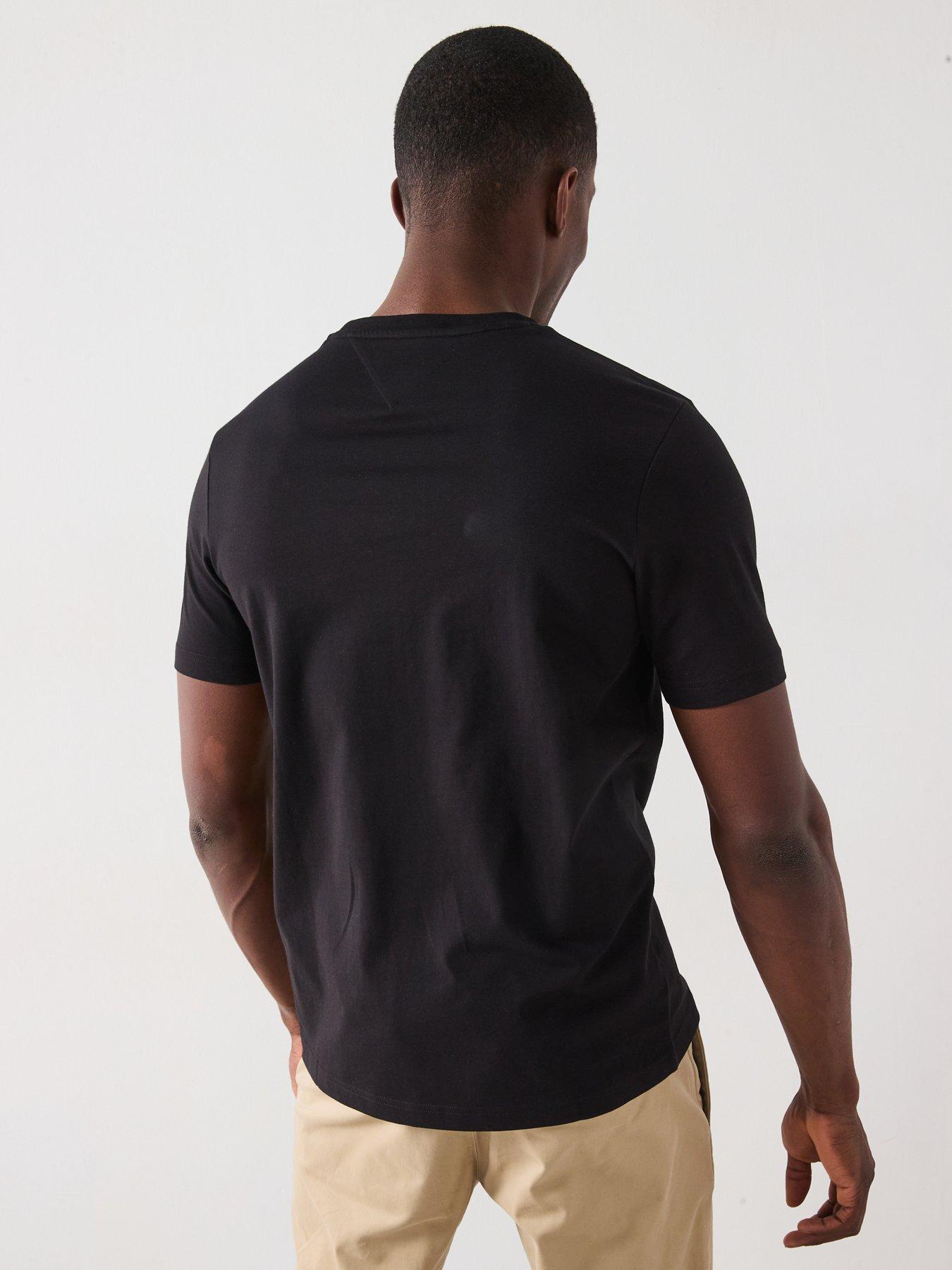  image of tommy-hilfiger-large-centre-logo-t-shirt-black