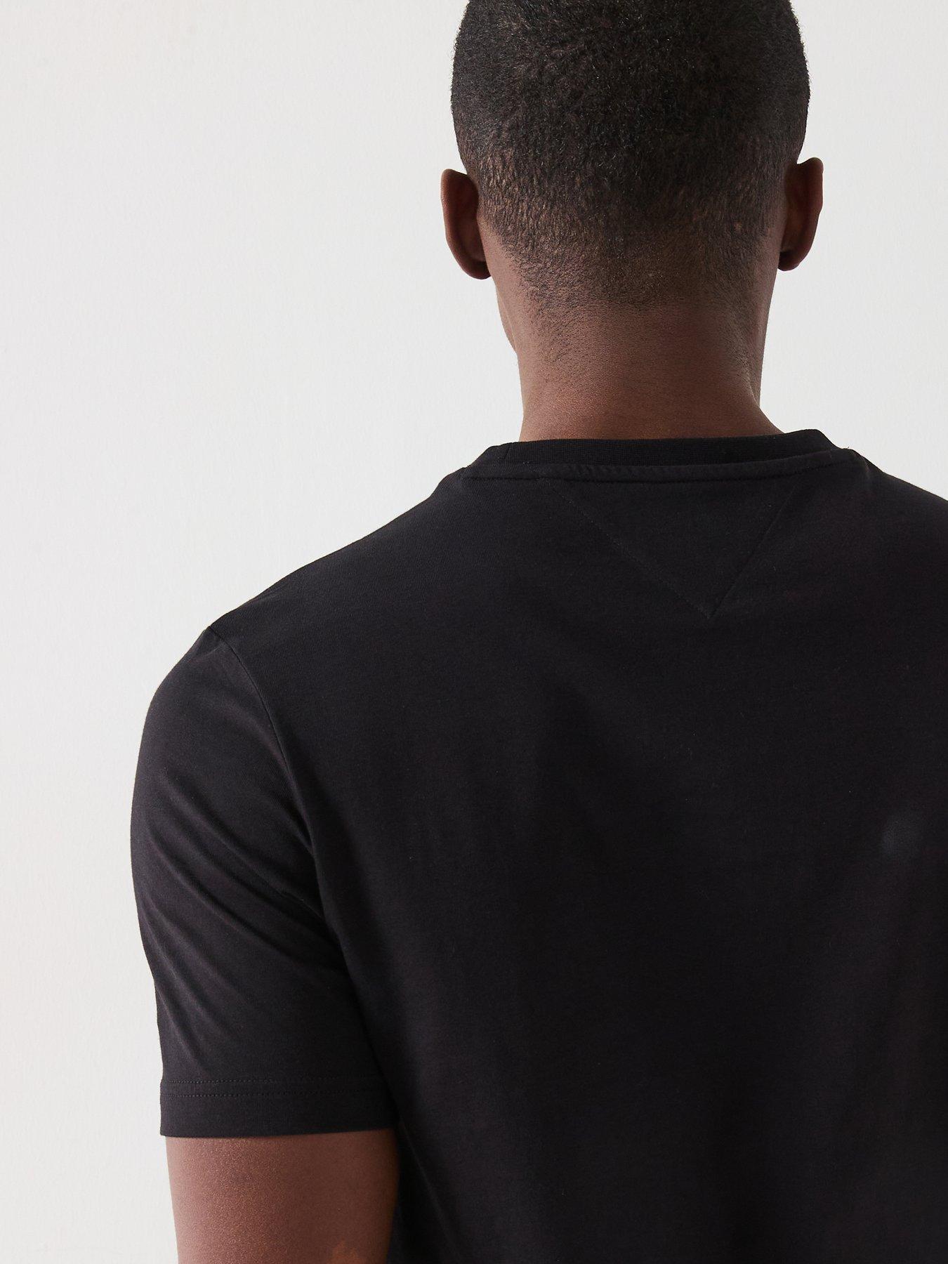  image of tommy-hilfiger-large-centre-logo-t-shirt-black