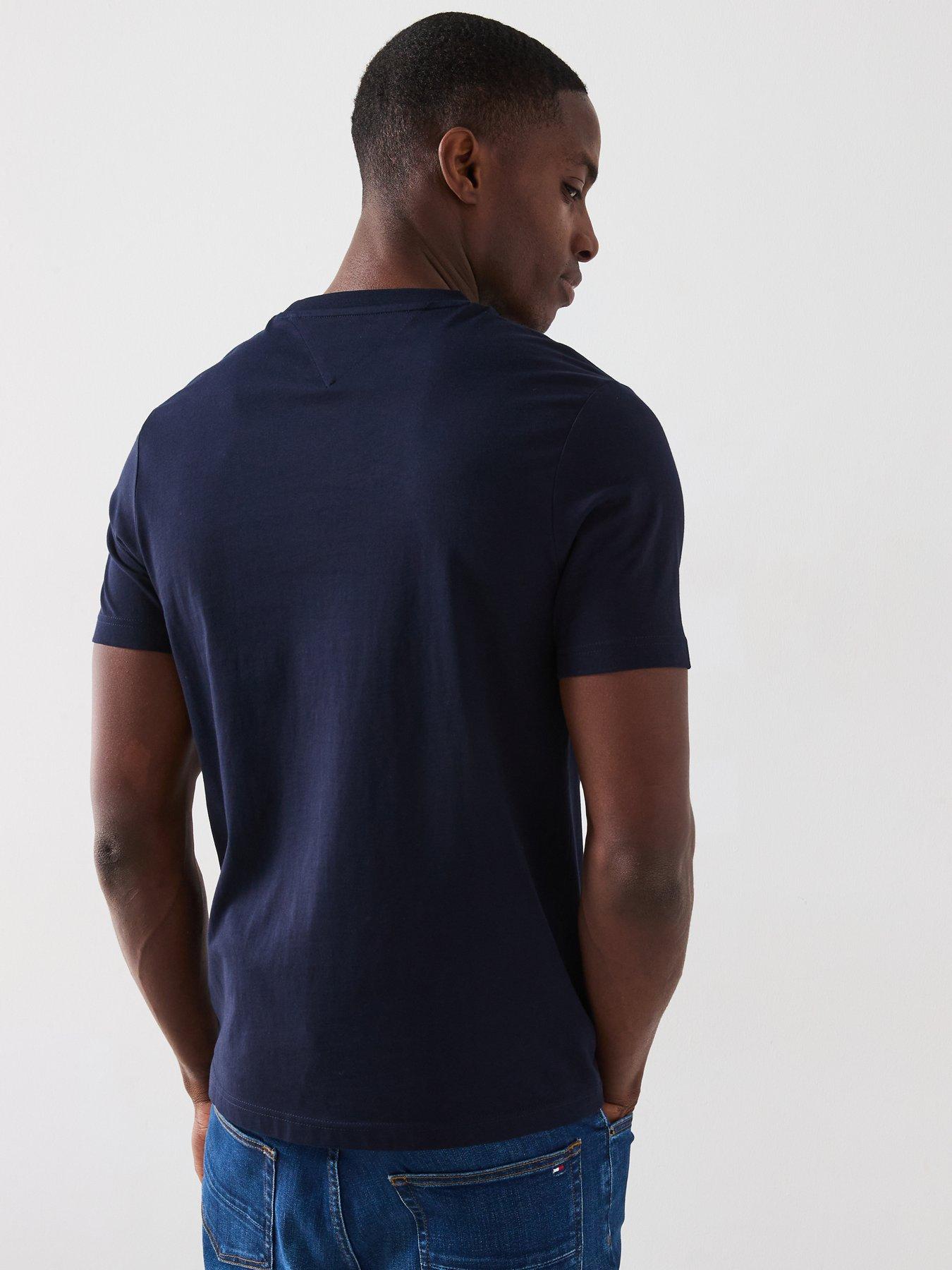  image of tommy-hilfiger-large-centre-logo-t-shirt-navy