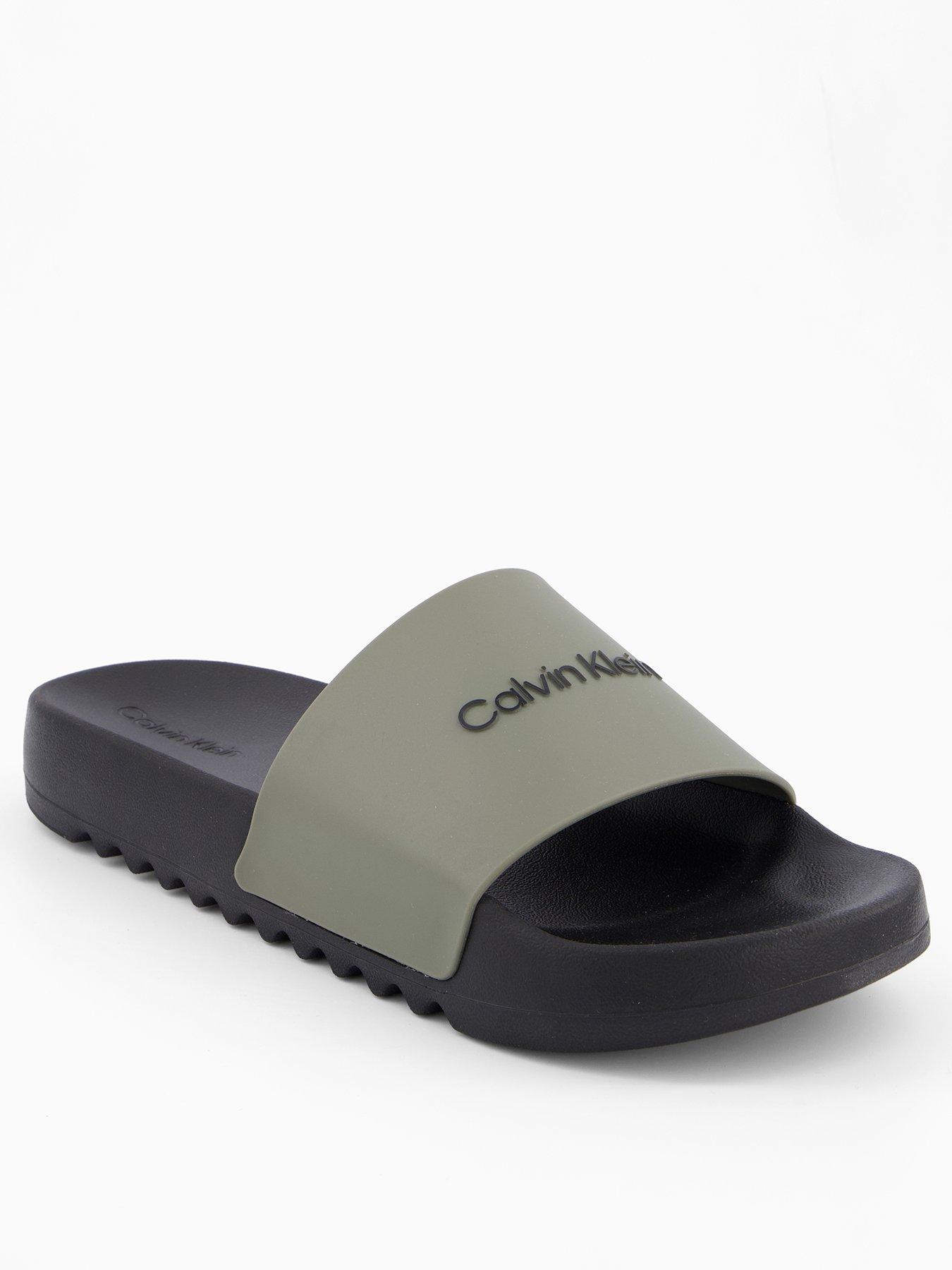 Image 1 of 6 of Calvin Klein Chunky Pool Sliders - Green