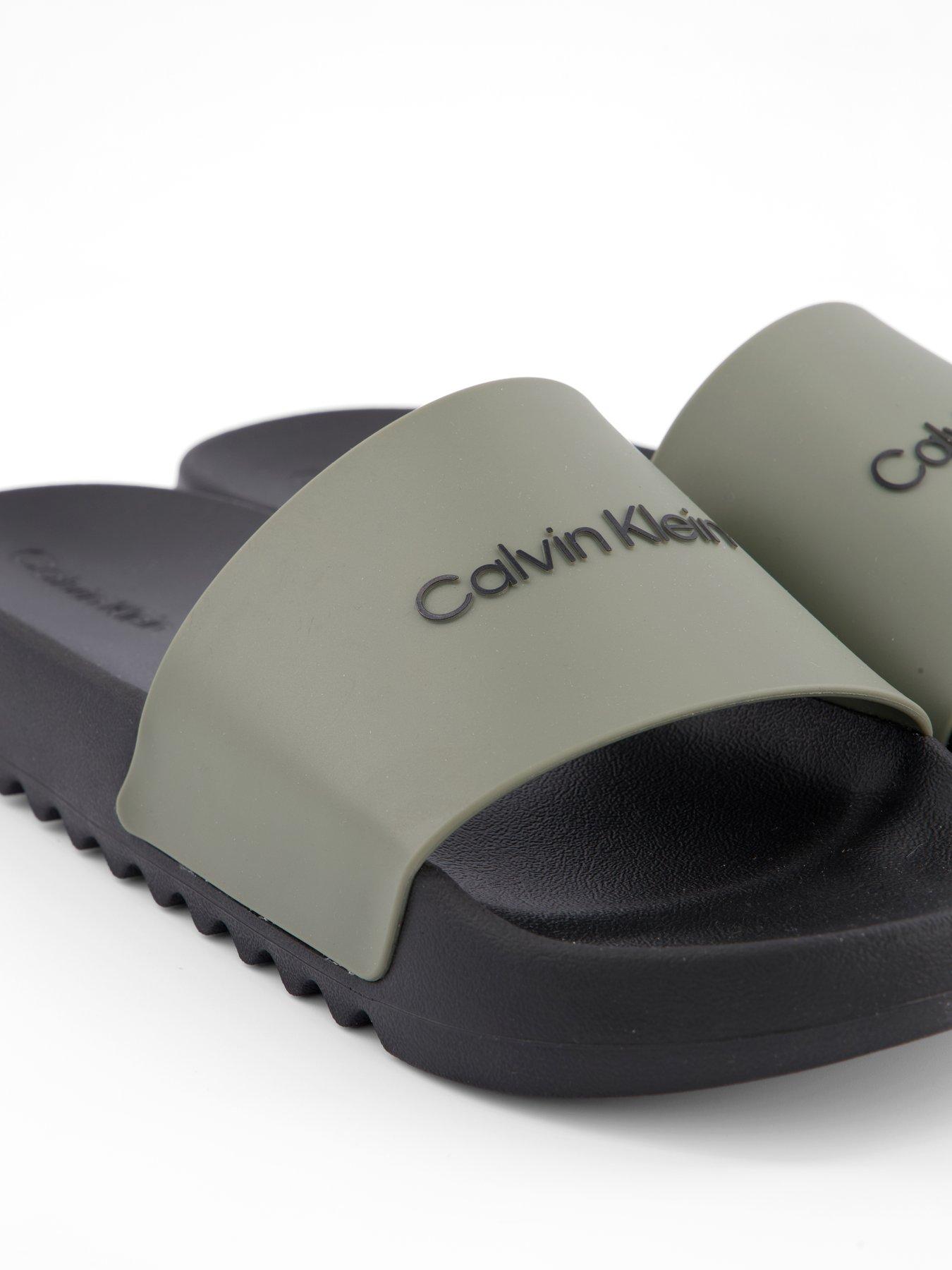 Image 5 of 6 of Calvin Klein Chunky Pool Sliders - Green
