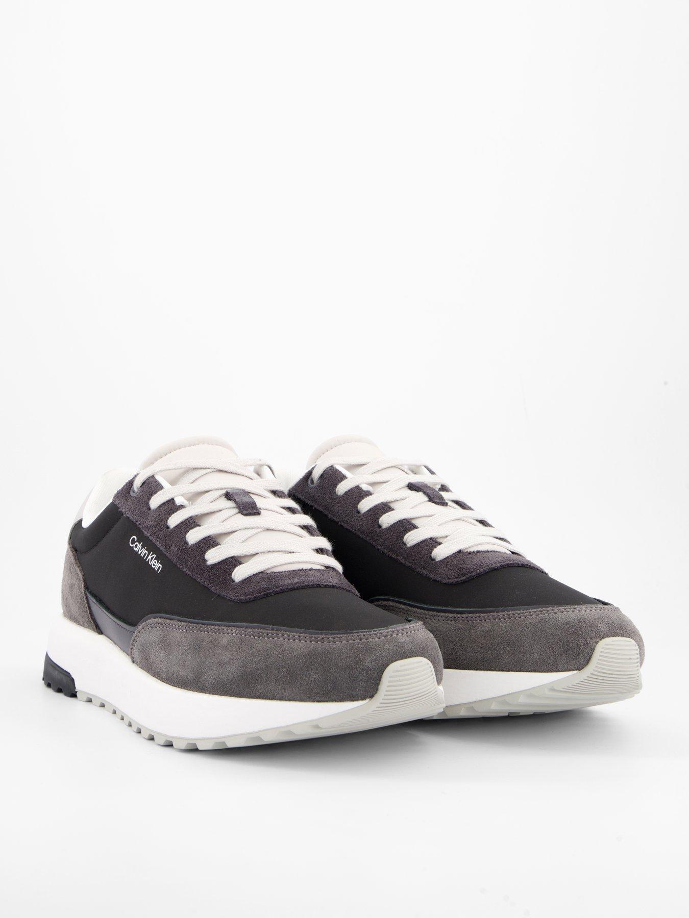 Image 6 of 7 of Calvin Klein Suede Mix Low Top Runner Trainers - Grey