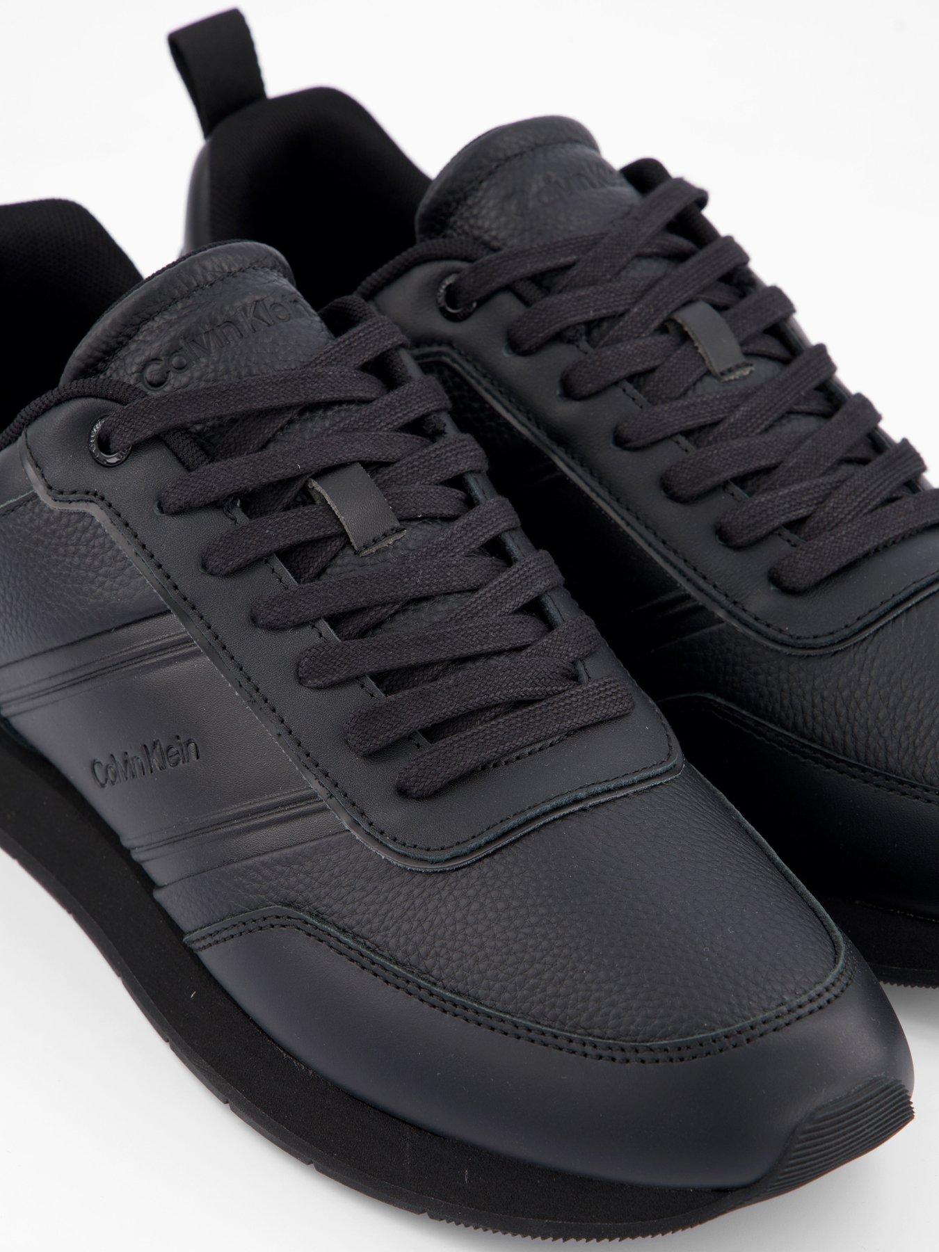 Image 5 of 7 of Calvin Klein Leather Low Top Runner Trainers - Black