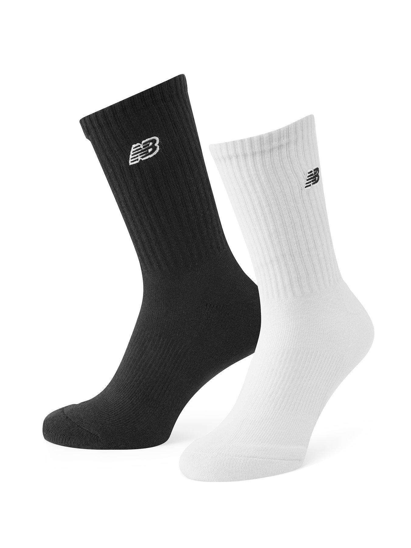 New Balance Unisex Kids Patch Logo 6 Pack Socks - Black / White