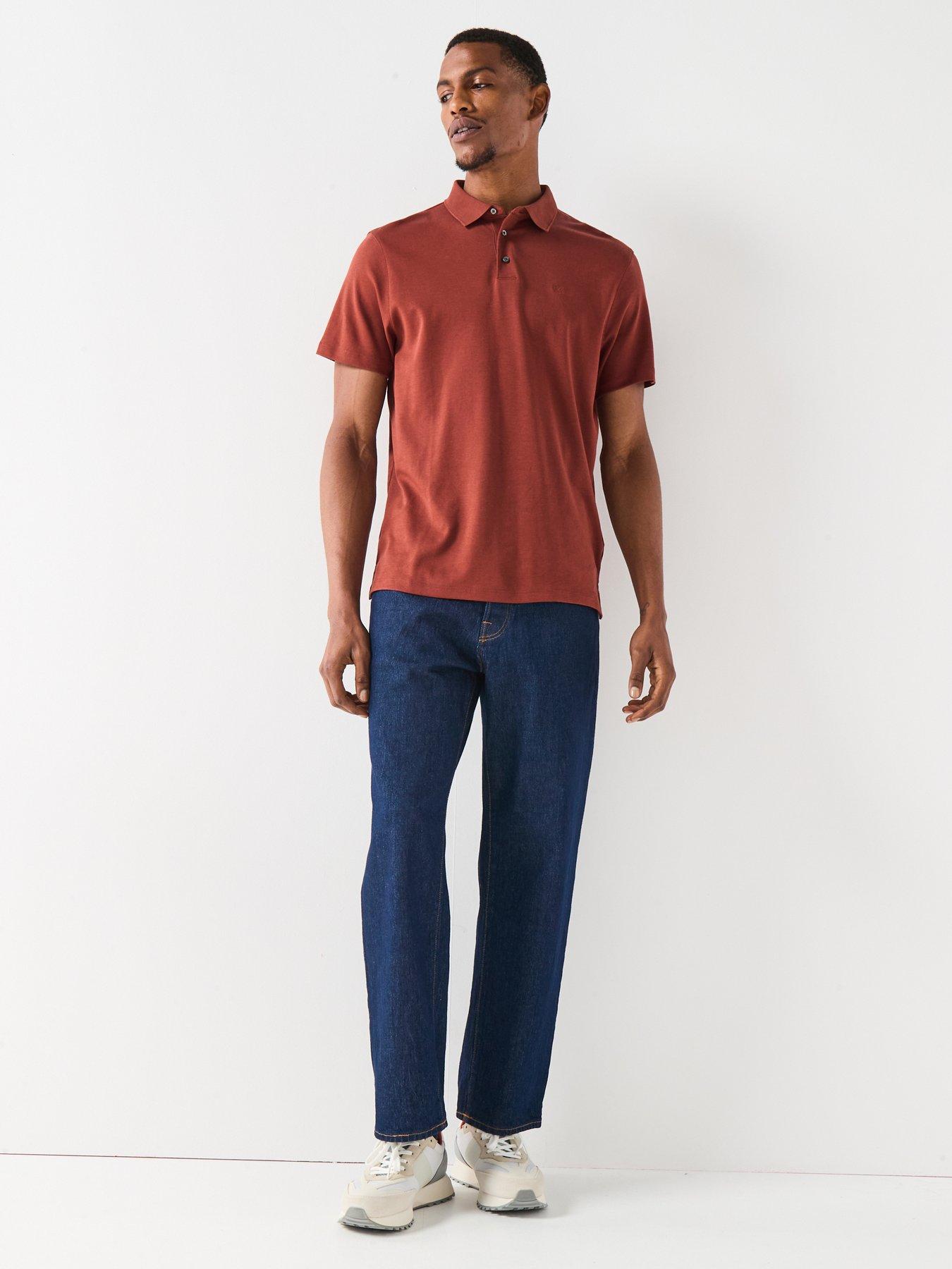 Image 3 of 4 of Calvin Klein Supima Cotton Small Chest Logo Polo Shirt - Red