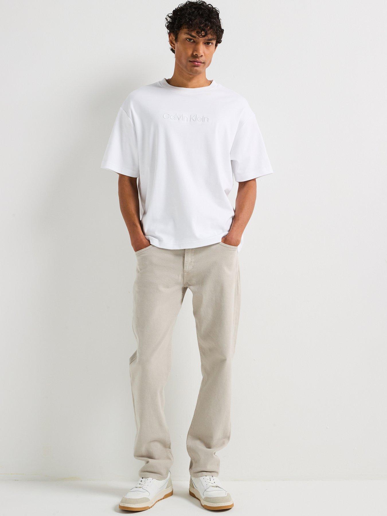  image of calvin-klein-embroidered-chest-logo-t-shirt-white