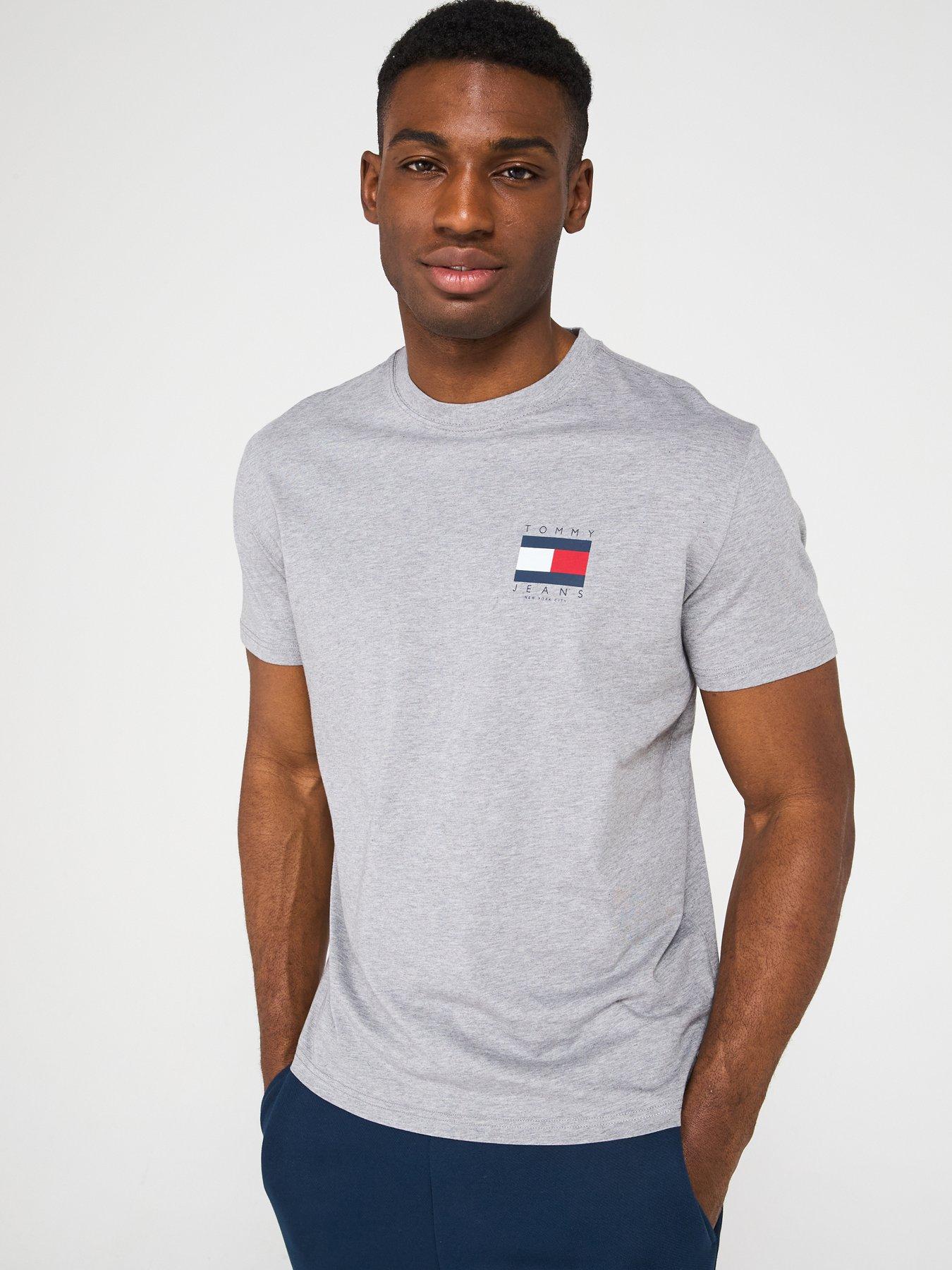 undefined Regular Fit Flag Graphic Back Print T-Shirt - Grey