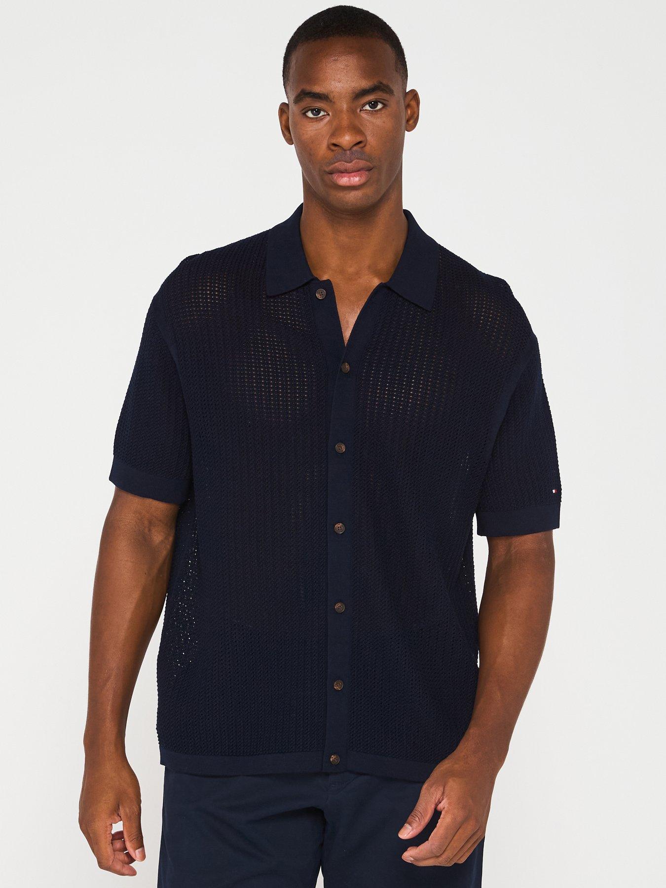 Tommy Hilfiger Structure Open Knit Shirt - Navy