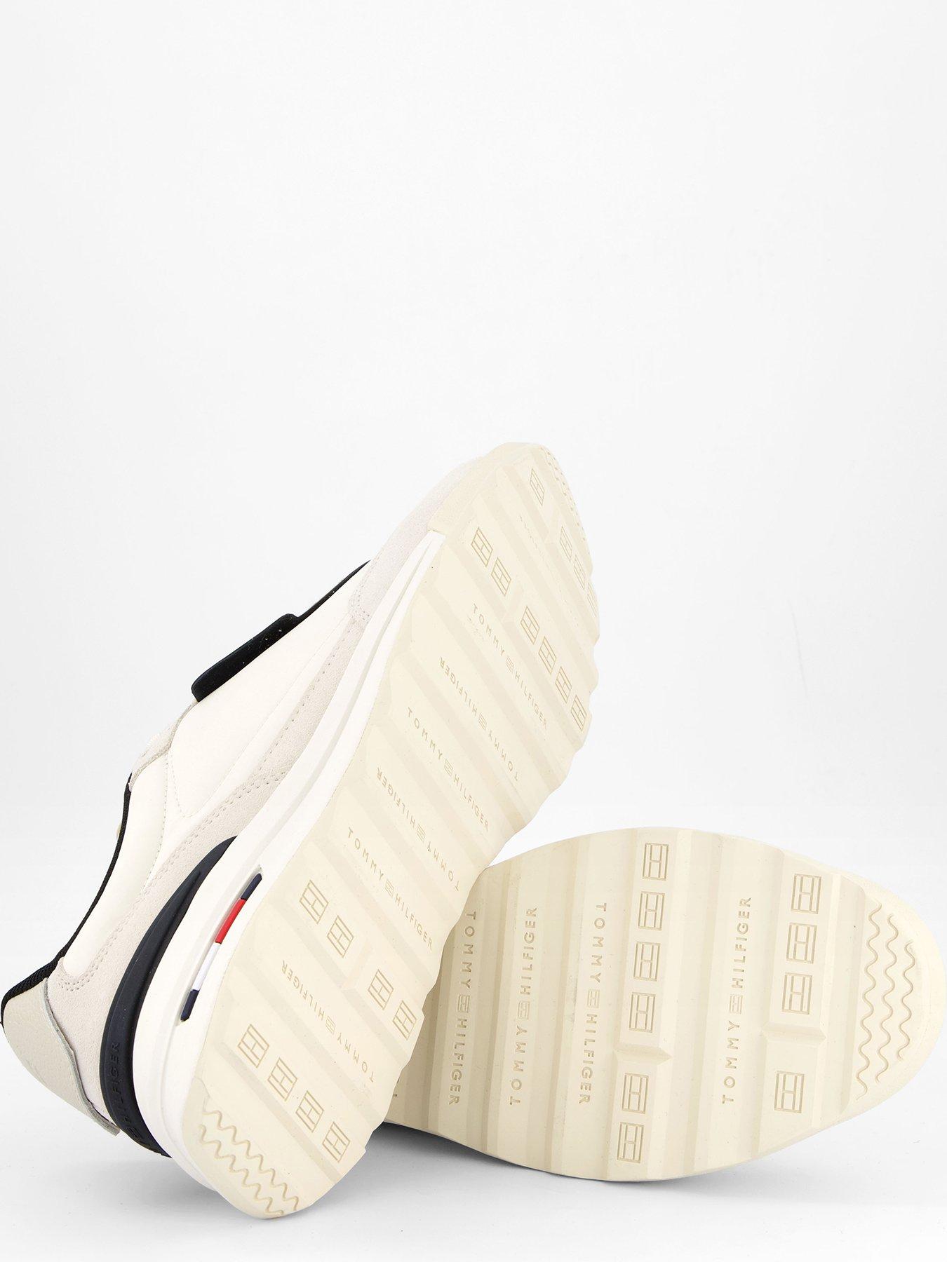 Image 4 of 7 of Tommy Hilfiger Nylon Mix Retro Runner Trainers - Off White