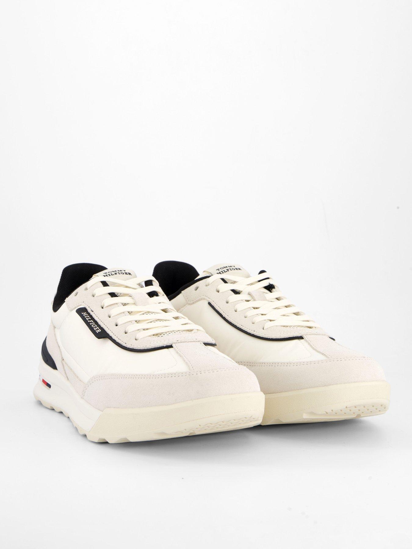 Image 6 of 7 of Tommy Hilfiger Nylon Mix Retro Runner Trainers - Off White