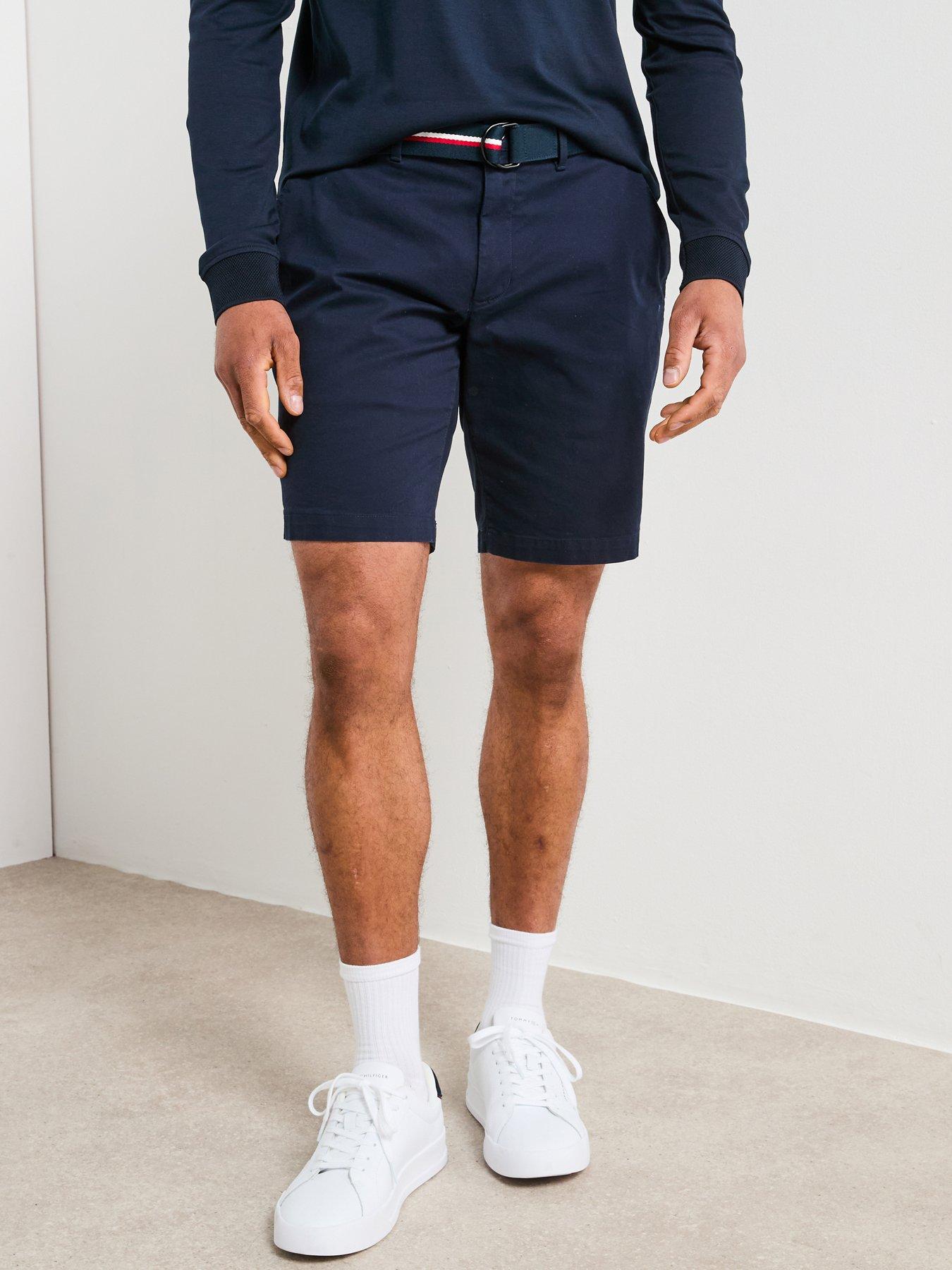 undefined Brooklyn Essential Twill Belted Chino Shorts - Navy