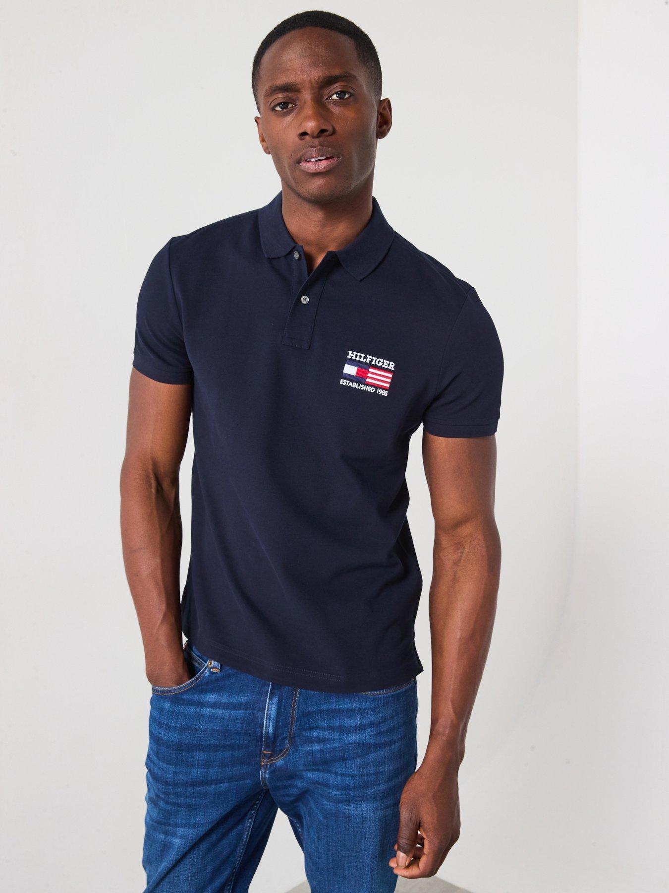 Tommy Hilfiger Flag Regular Fit Polo Shirt - Navy