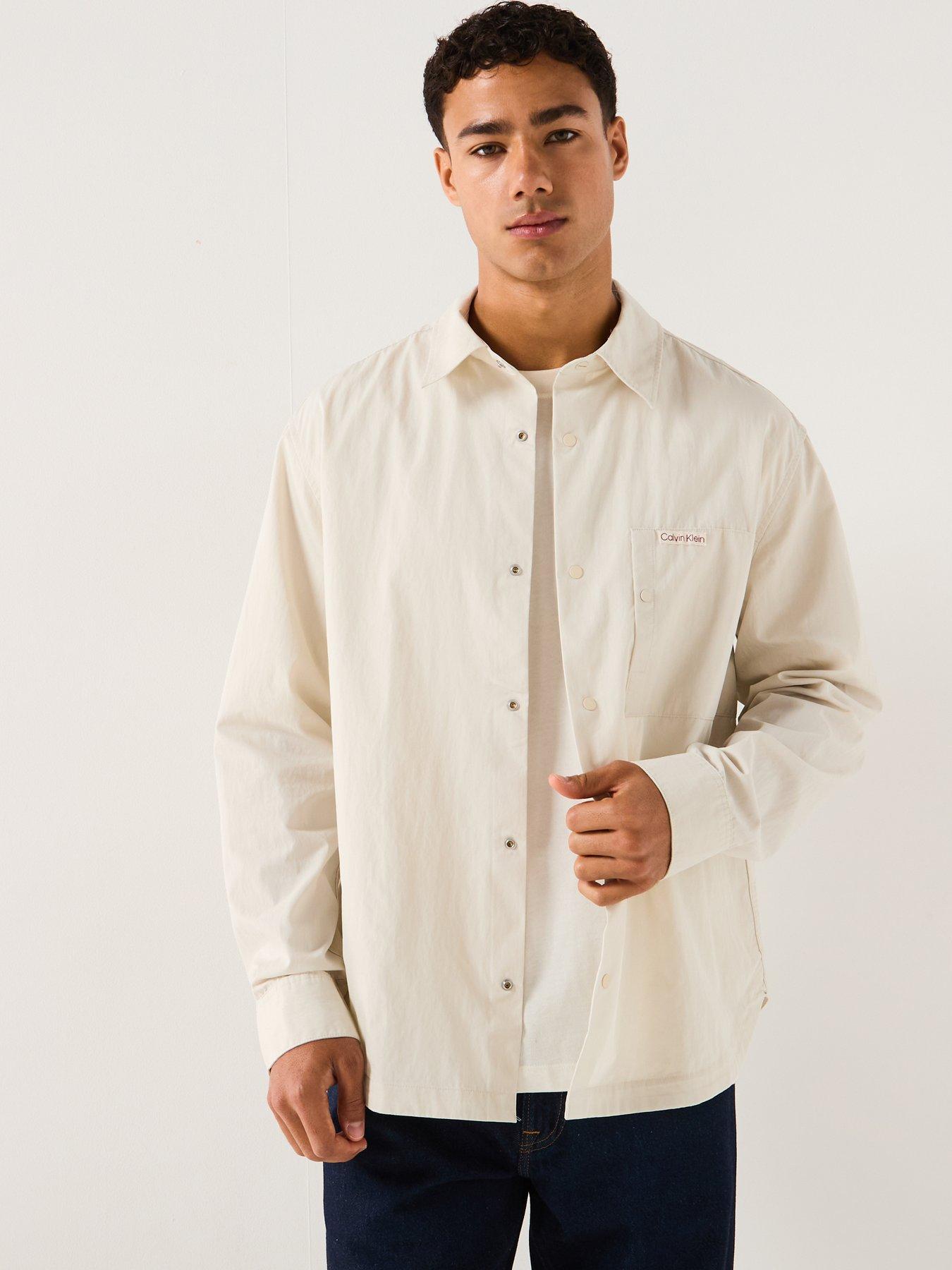  image of calvin-klein-jeans-cotton-nylon-relaxed-fit-overshirt-off-white