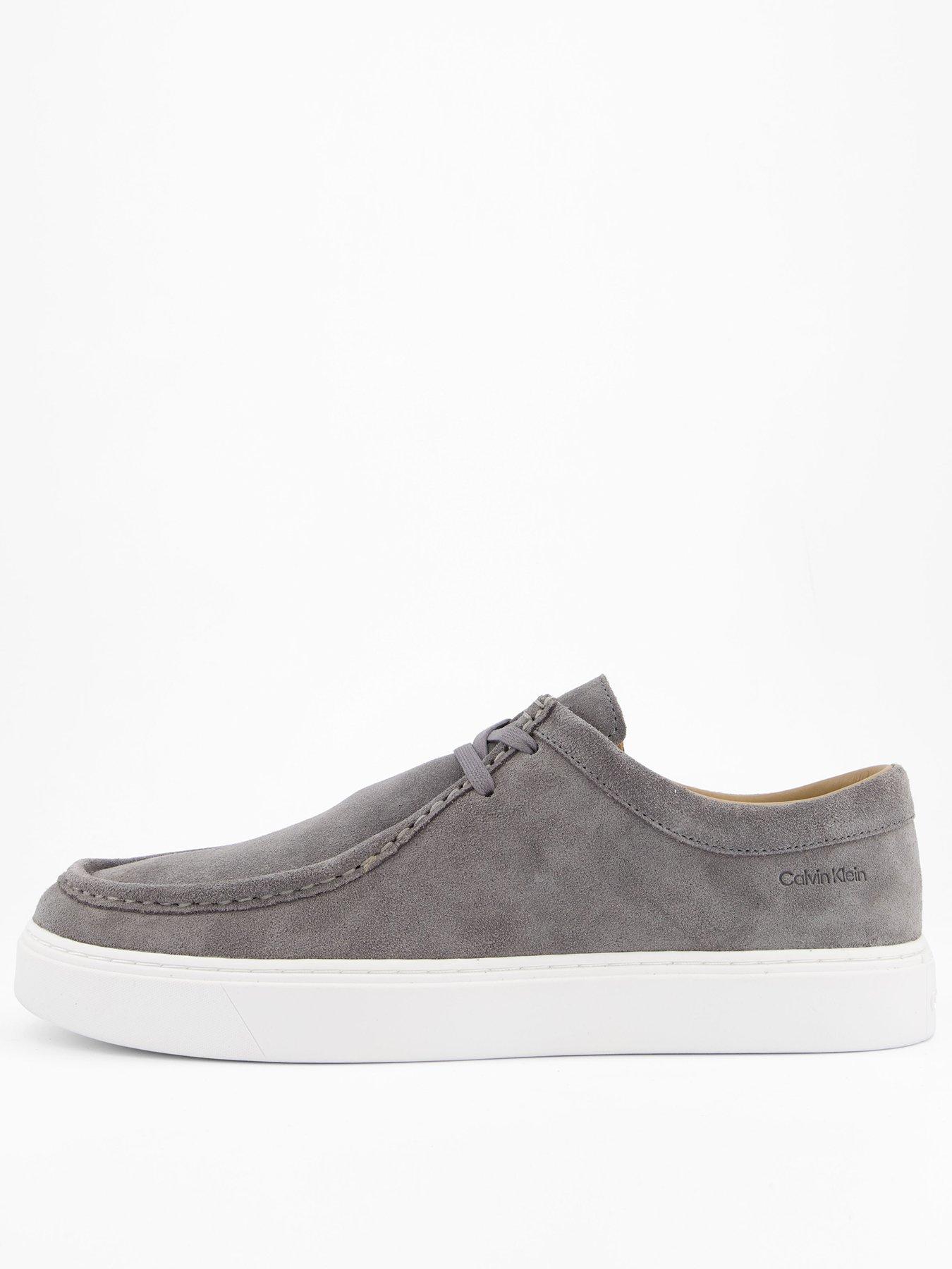 undefined Suede Apron Moc Casual Lace Up Shoes - Grey