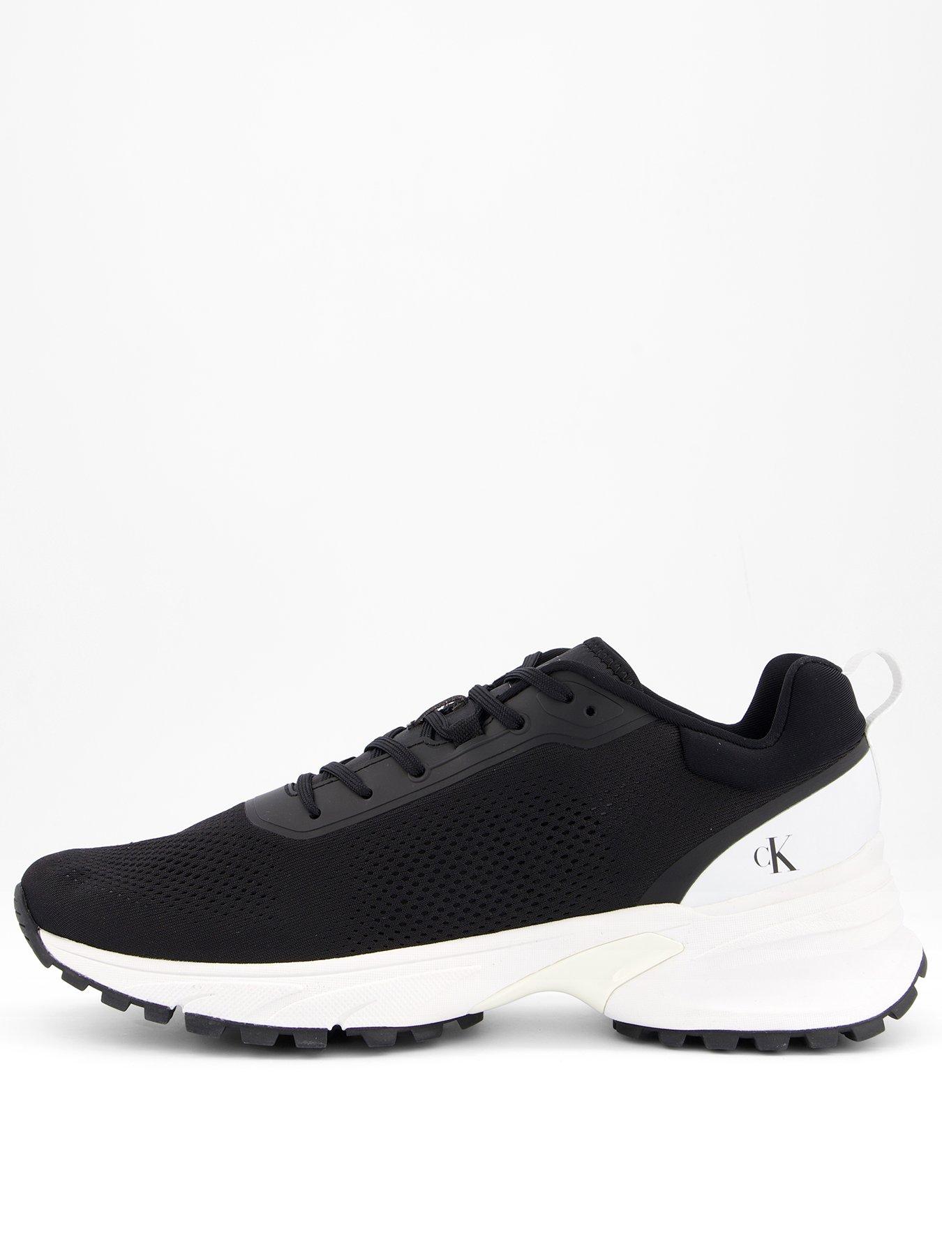 Image 1 of 7 of Calvin Klein Hike Runner Tech Knit Trainers - Black/White