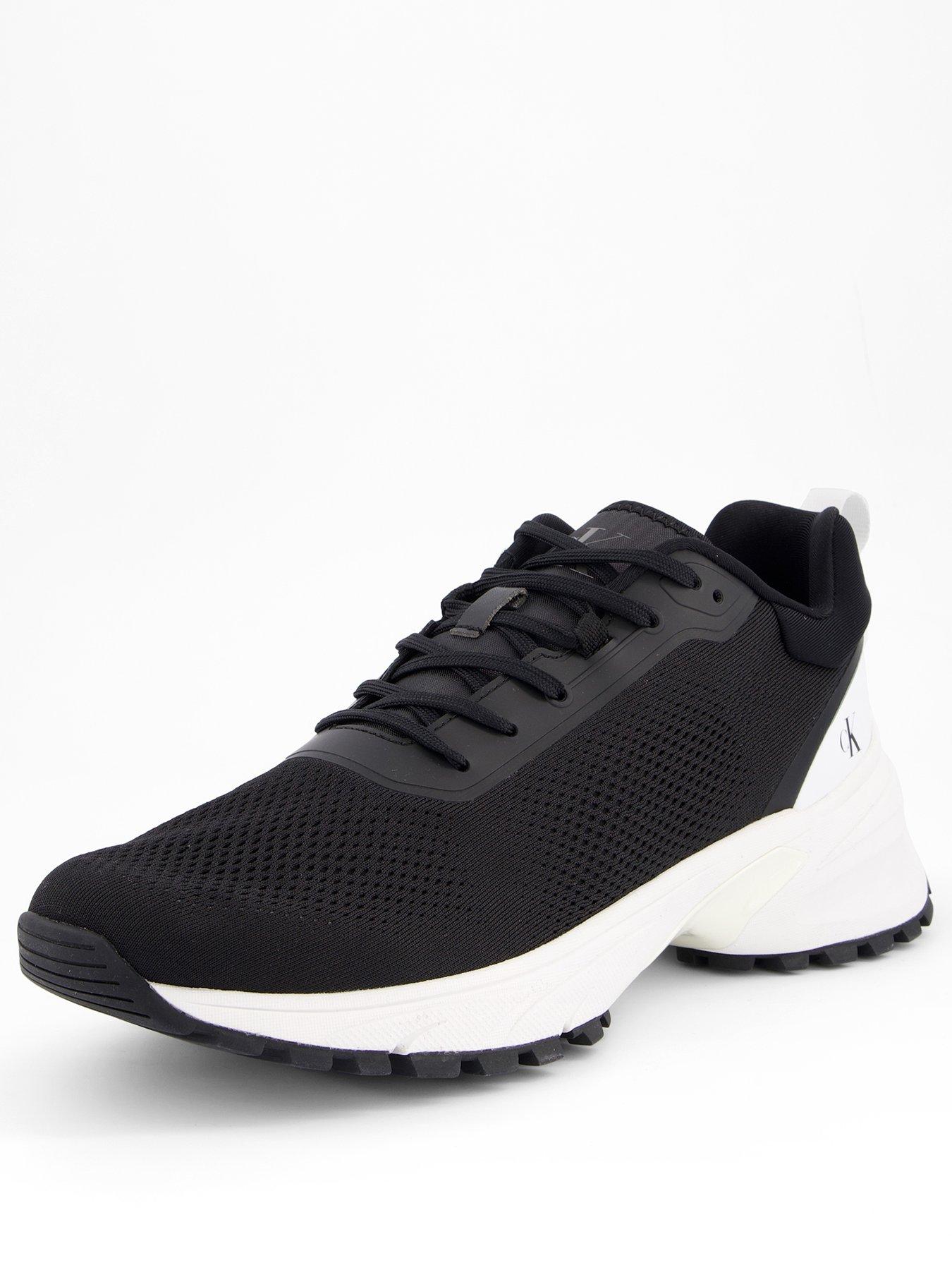 Image 2 of 7 of Calvin Klein Hike Runner Tech Knit Trainers - Black/White