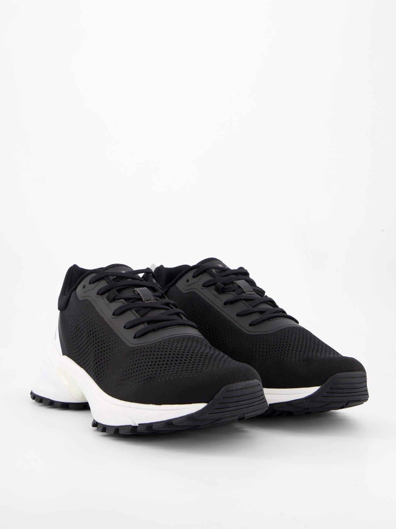 Image 6 of 7 of Calvin Klein Hike Runner Tech Knit Trainers - Black/White