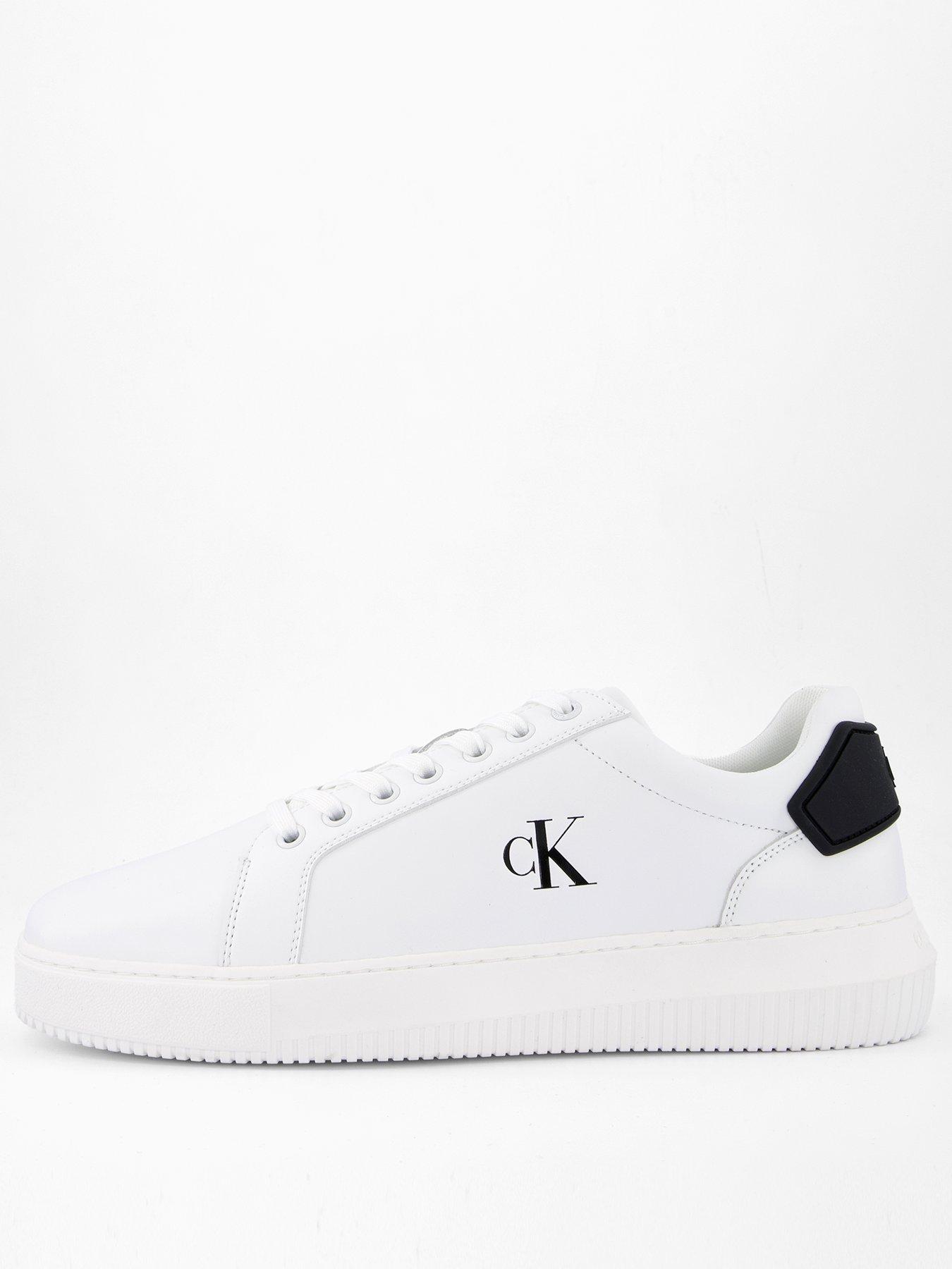 Calvin Klein Chunky Leather Cupsole Trainers - White