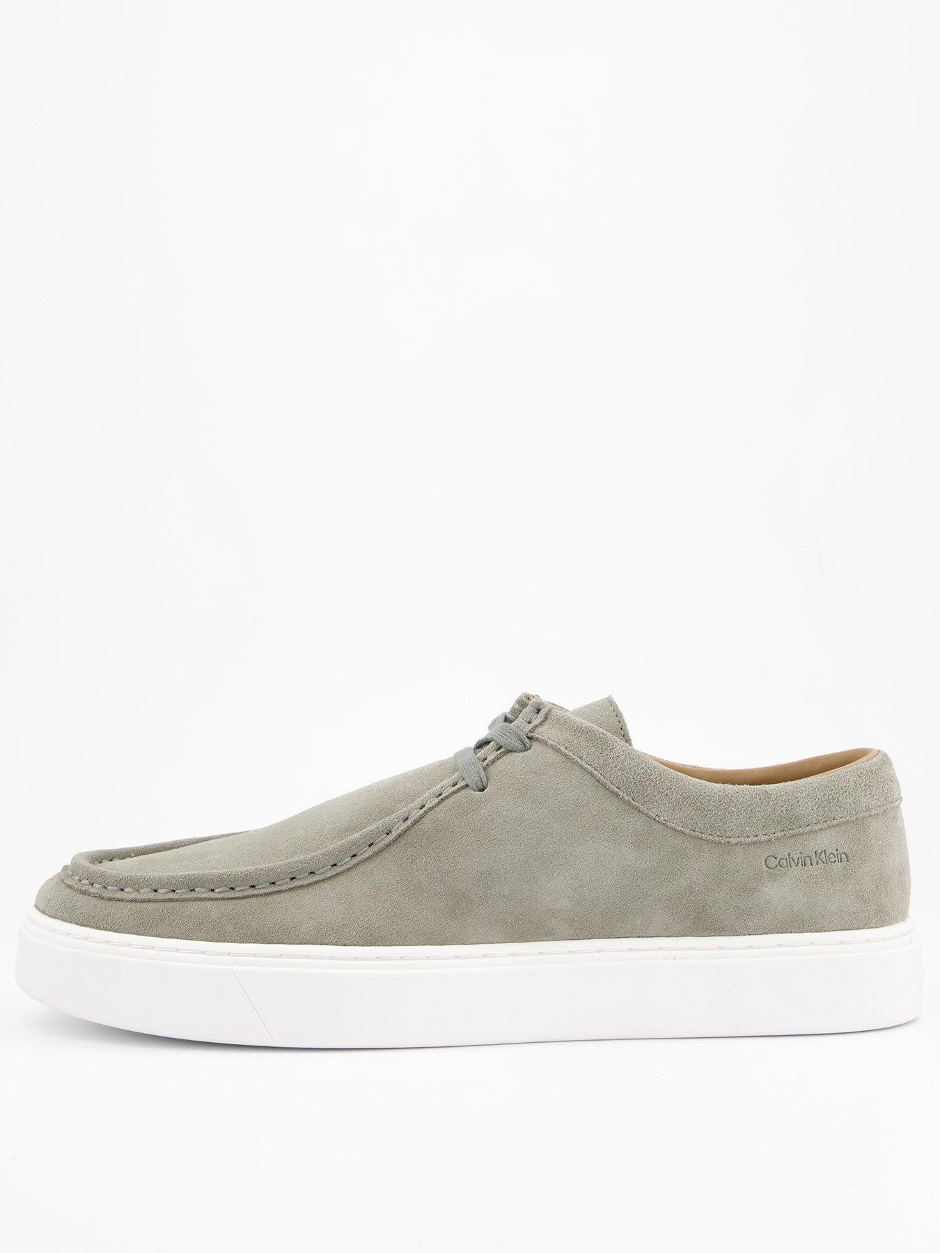 Image 1 of 7 of Calvin Klein Suede Apron Moc Casual Lace Up Shoes - Green