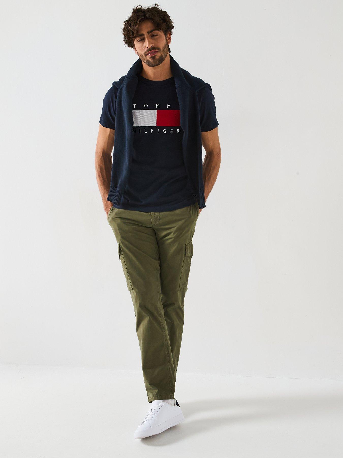  image of tommy-hilfiger-denton-twill-cargo-pants-dark-greenery-green