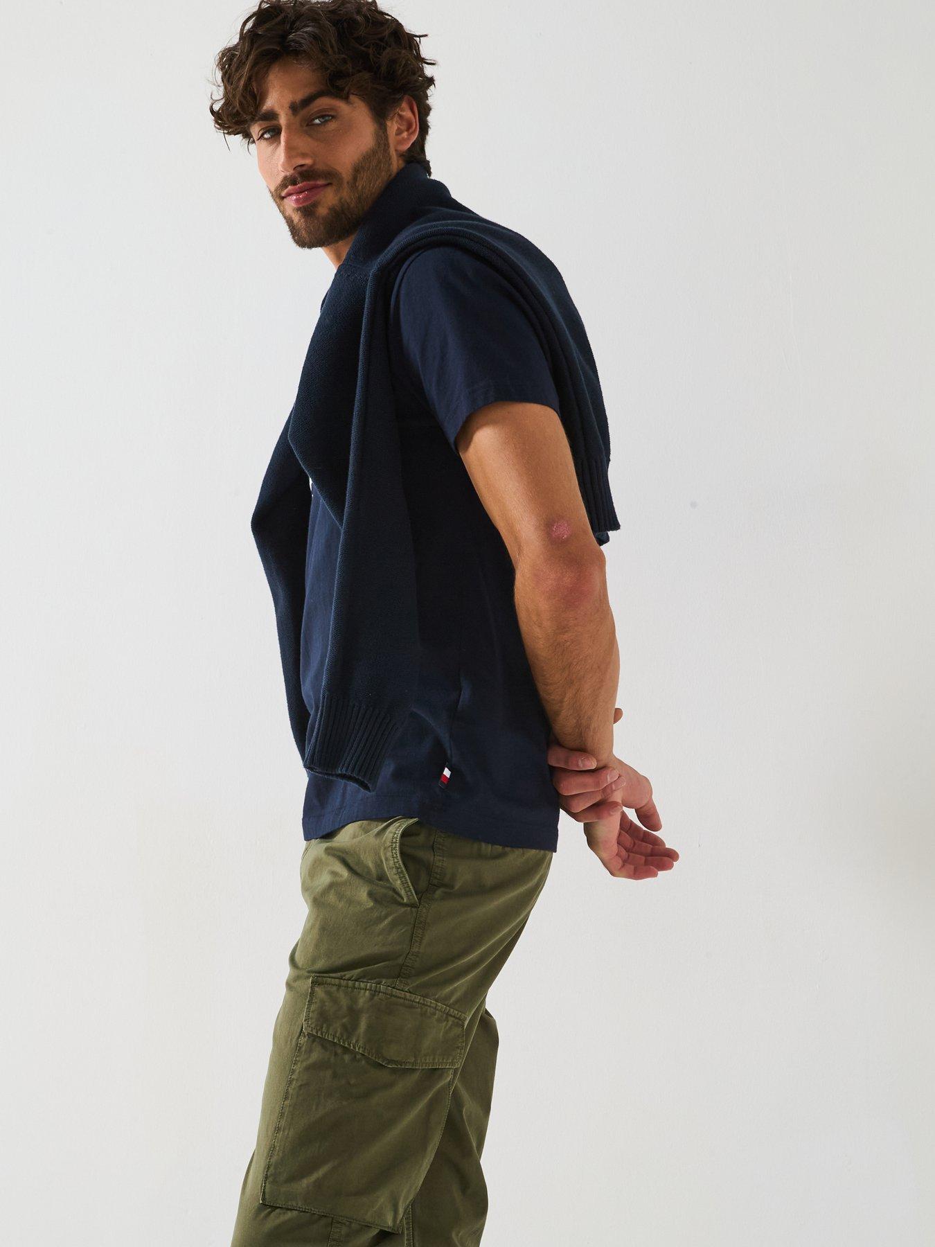  image of tommy-hilfiger-denton-twill-cargo-pants-dark-greenery-green