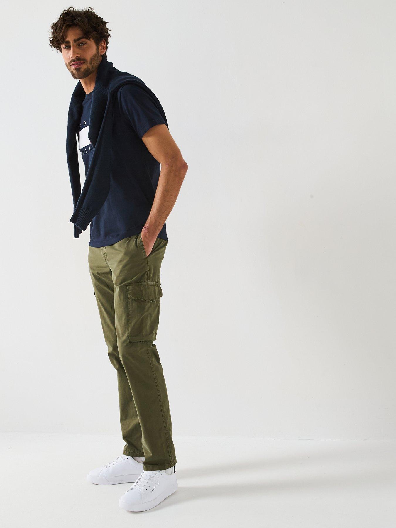  image of tommy-hilfiger-denton-twill-cargo-pants-dark-greenery-green