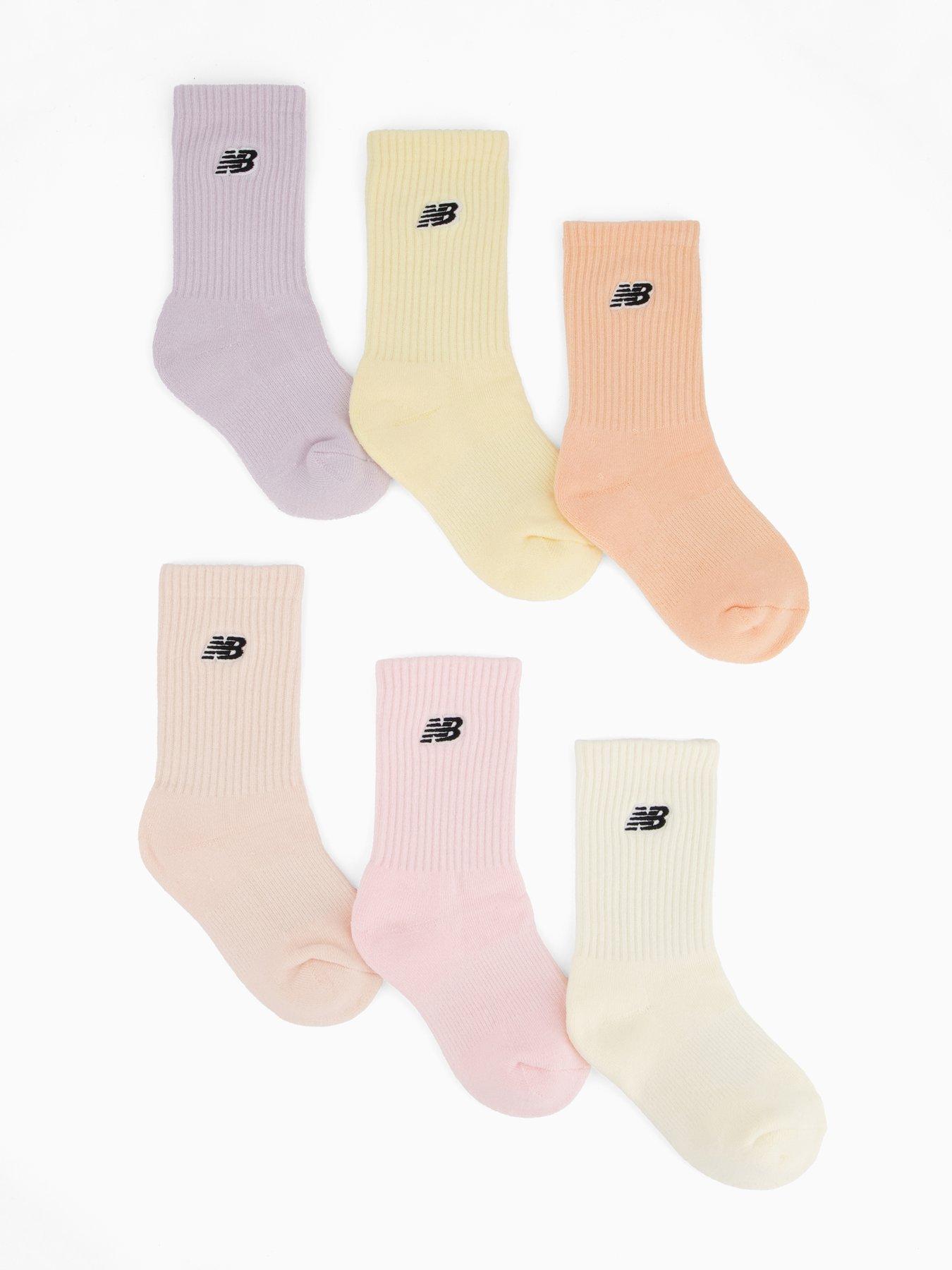 undefined Girls Kids Patch Logo 6 Pack Socks - Pastel