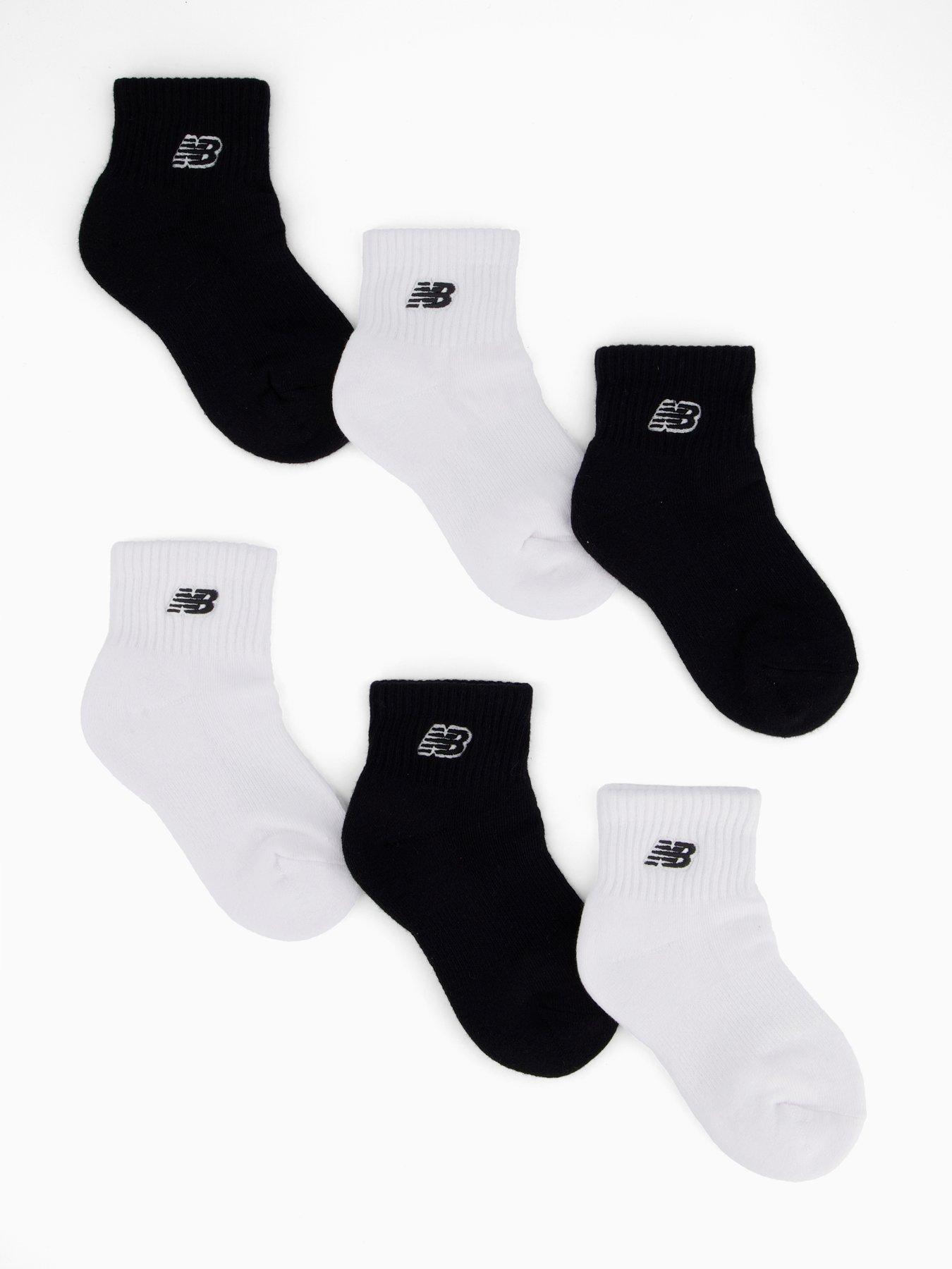 undefined Unisex Kids Patch Logo 6 Pack Socks - White/Black - Multi