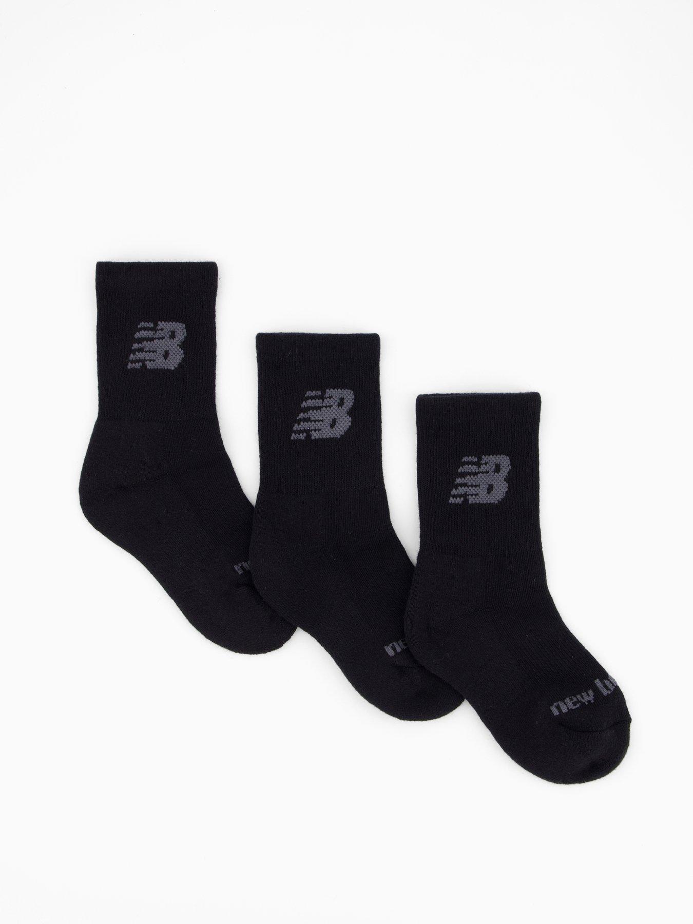 undefined Kids Performance Cotton Cushioned 3 Pack Crew - Black