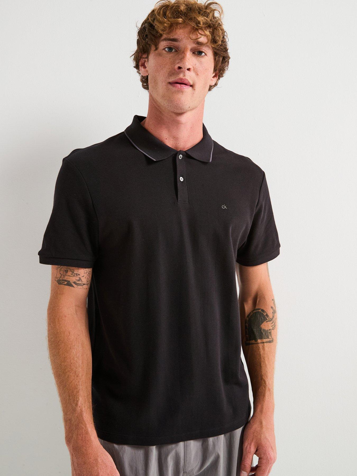 undefined Calvin Klein Refined Classic Tipped Polo Shirt - Beige