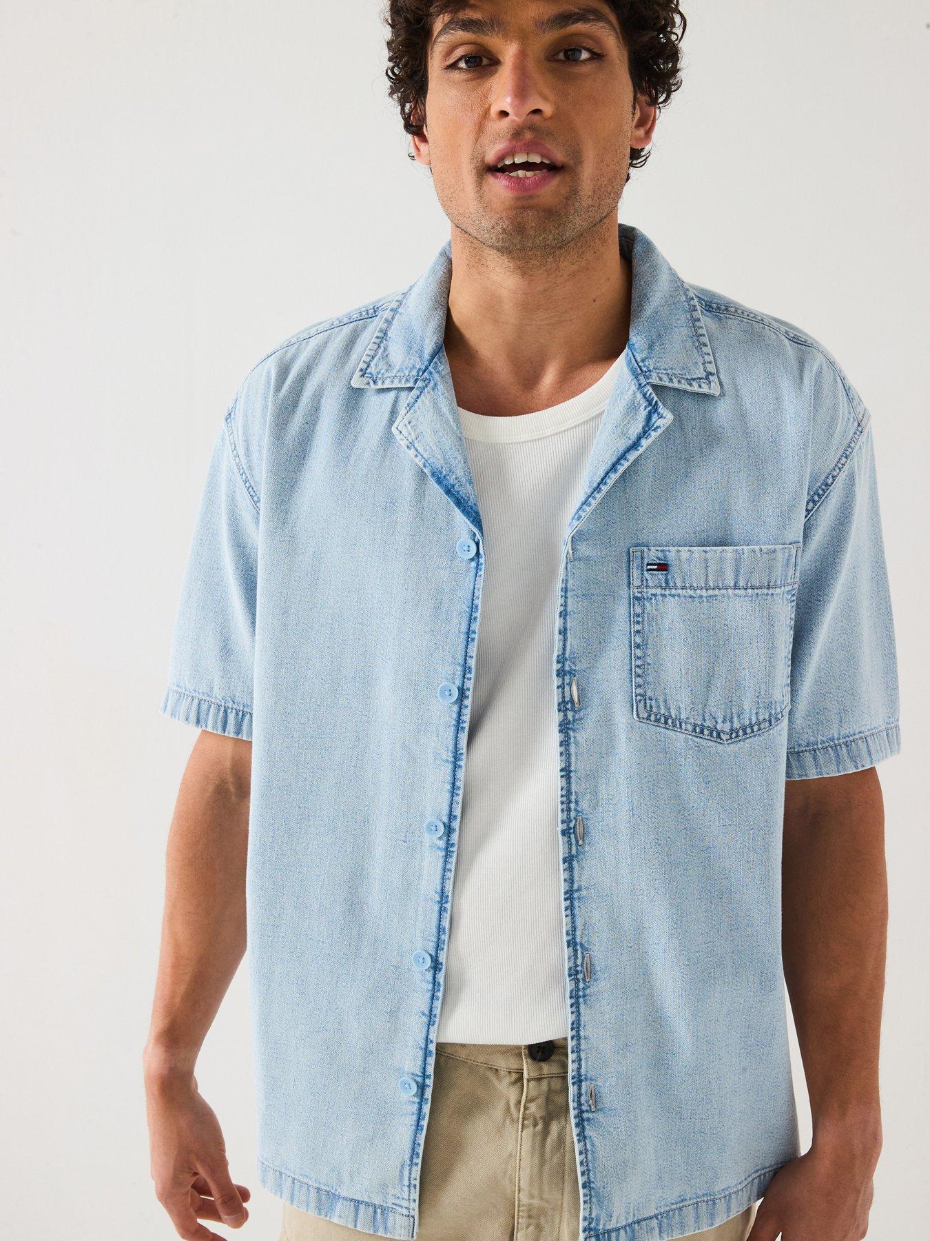 undefined Bowler Denim Short Sleeve Shirt - Light Wash