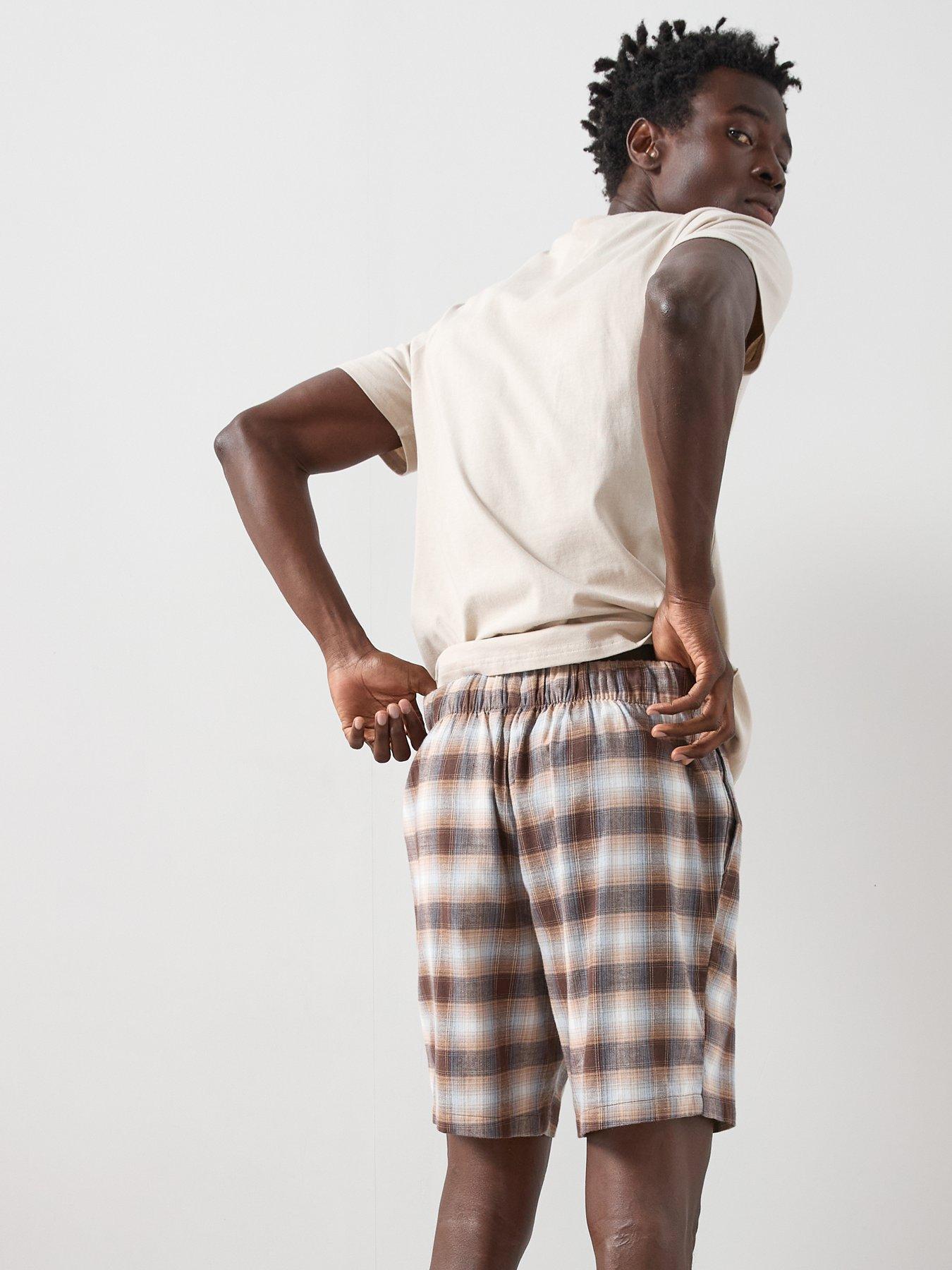 Image 5 of 6 of Very Man Cosy Checked Short Pyjama Set - Light Brown