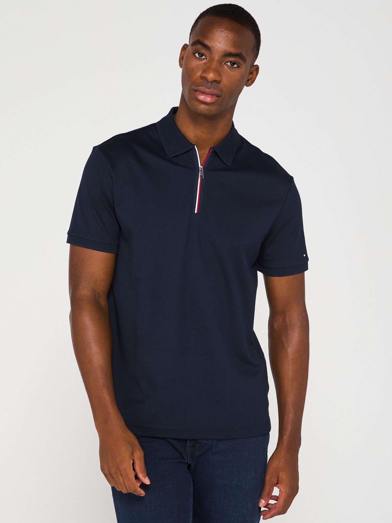 tommy-hilfiger-interlock-zip-regular-fit-polo-shirt-navy