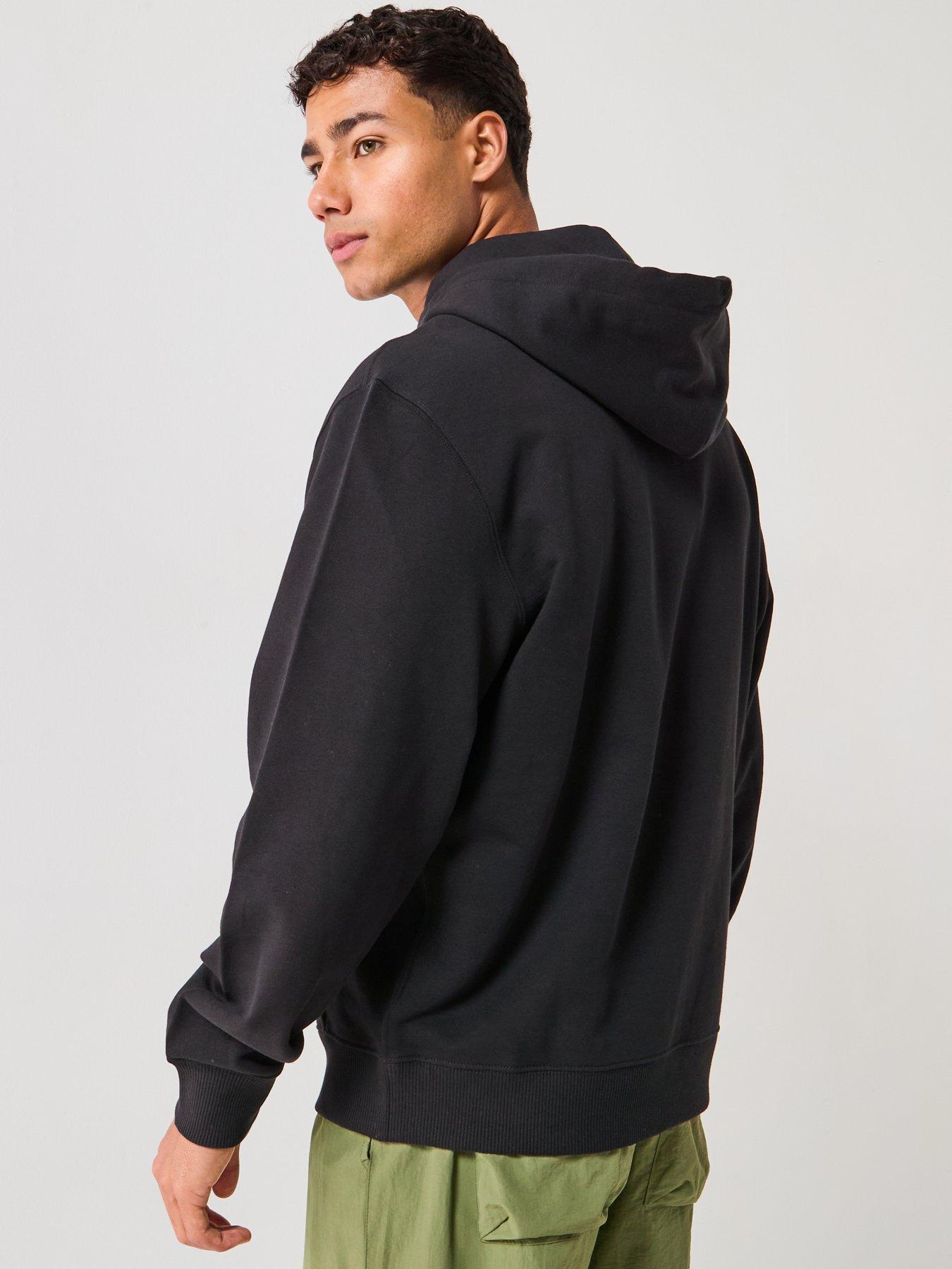  image of calvin-klein-jeans-left-chest-woven-badge-overhead-hoodie-black