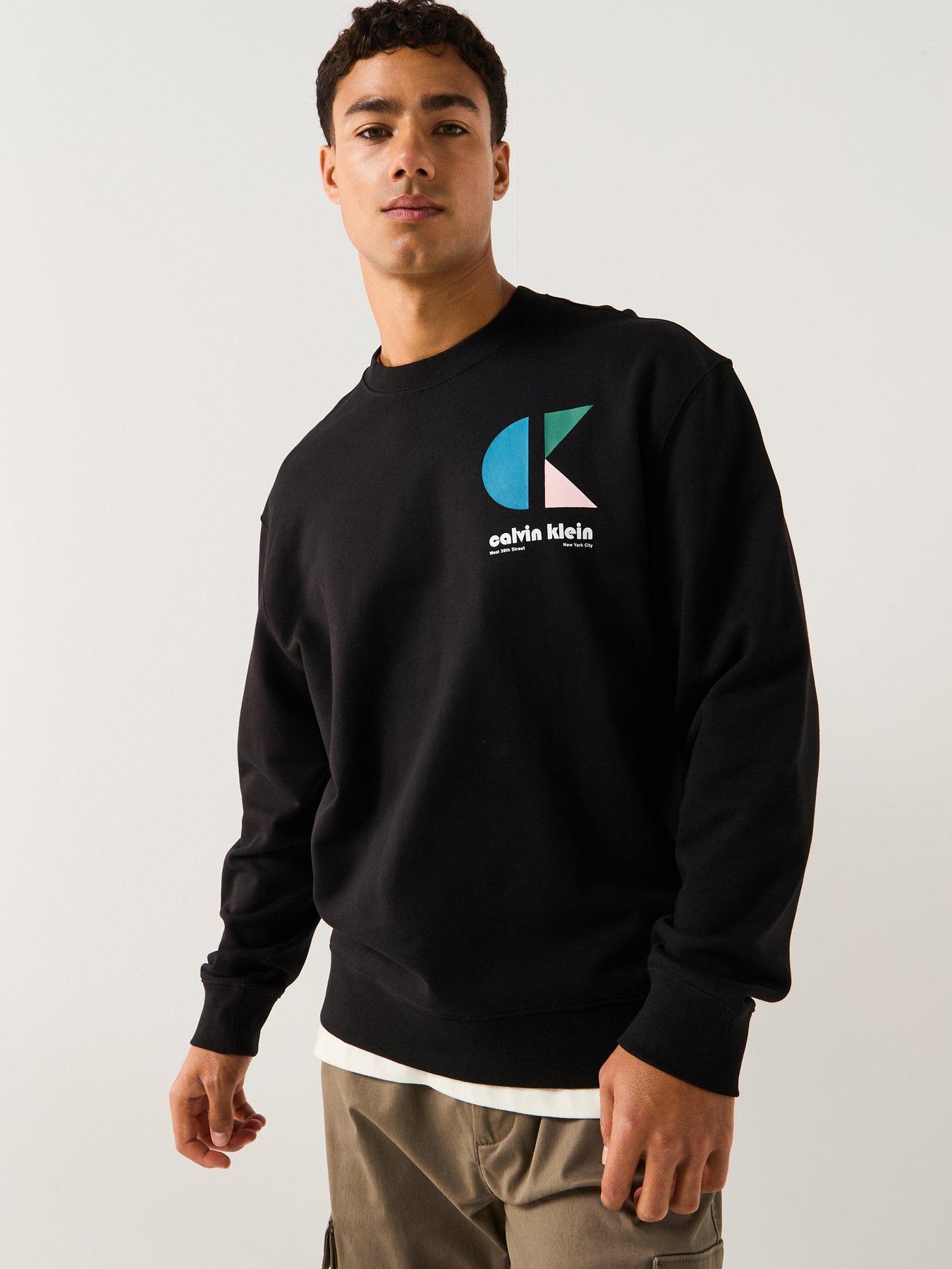 undefined Terry Bauhaus Logo Crew Neck Sweater - Black