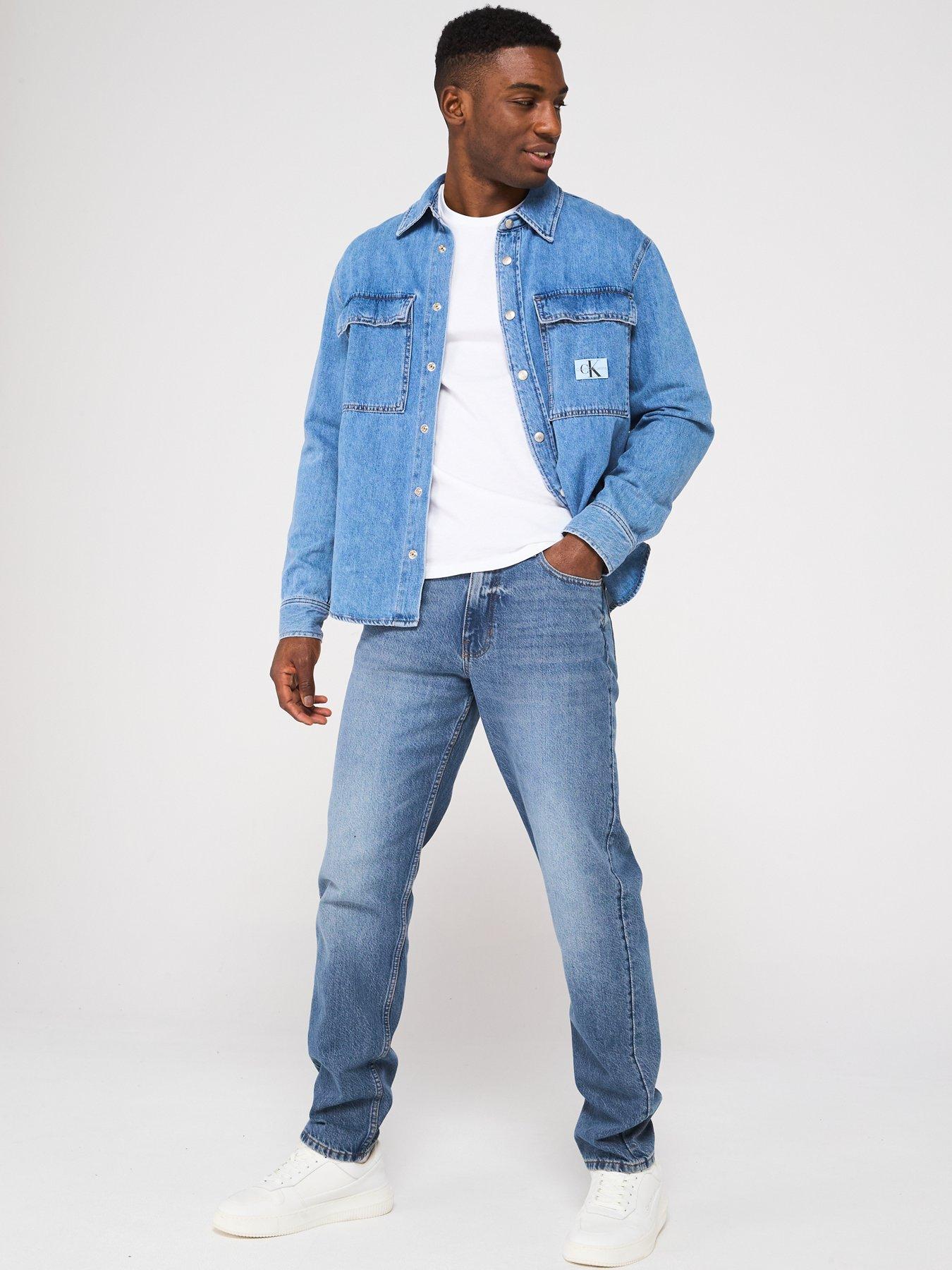  image of calvin-klein-jeans-left-chest-woven-badge-t-shirt-white