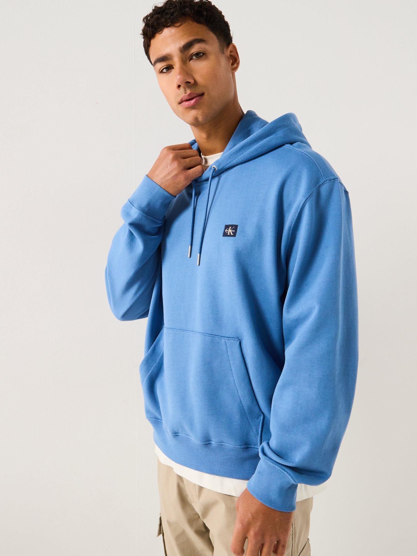 Image 5 of 6 of Calvin Klein Jeans Left Chest Woven Badge Overhead Hoodie - Blue