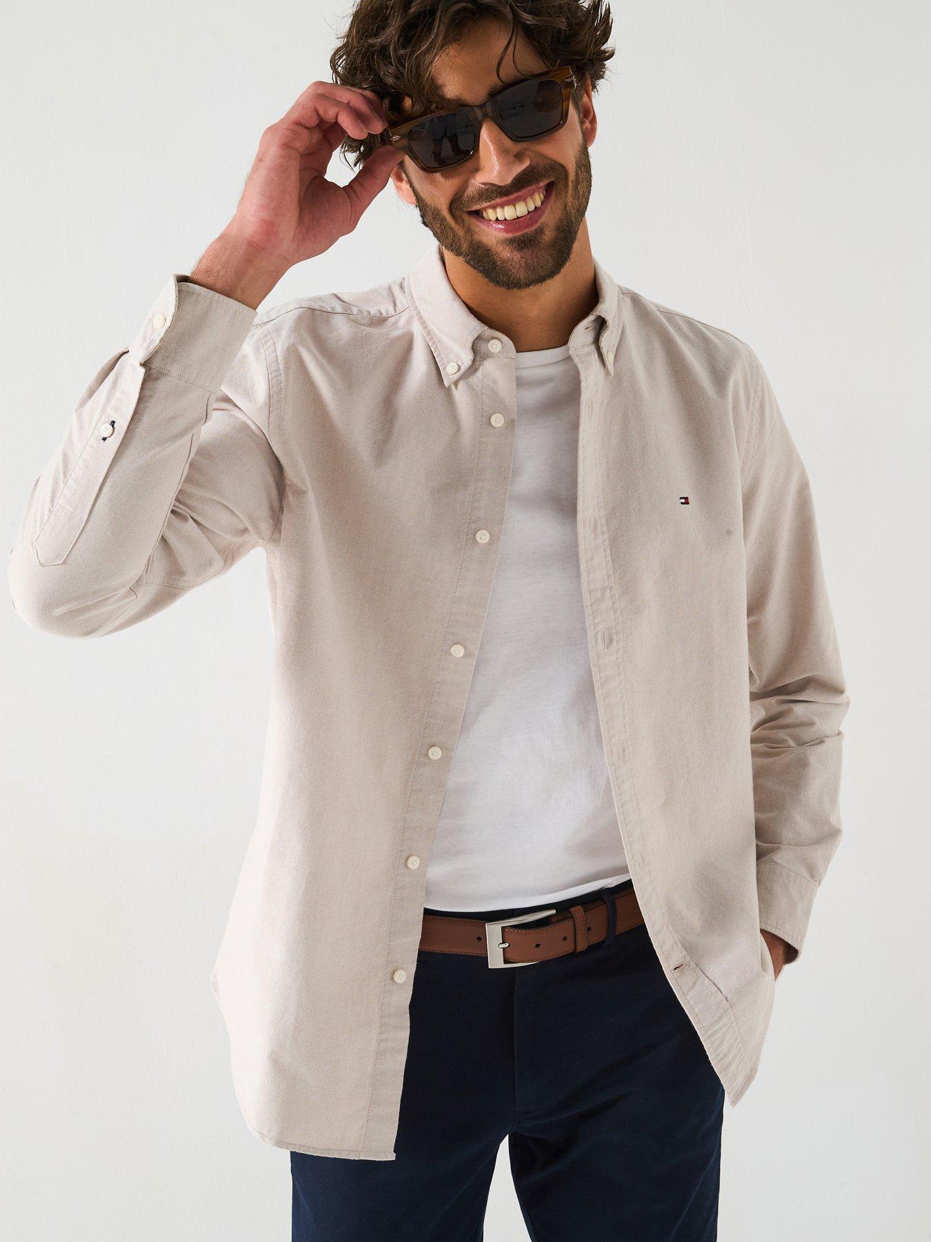 undefined Solid Heritage Oxford Regular Fit Shirt - Light Beige