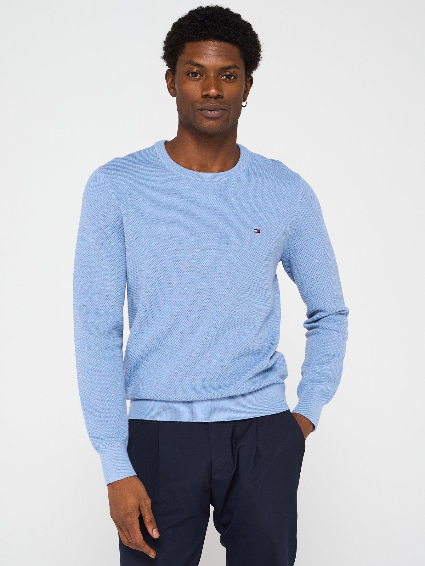 undefined Essential Structure Crew Neck Knitted Jumper - Blue