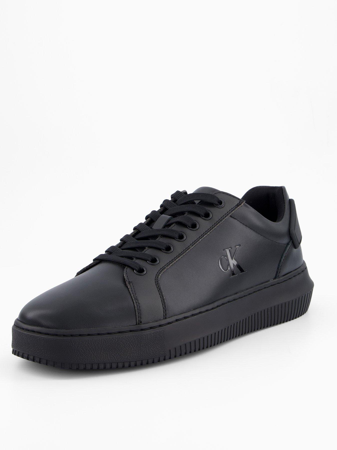 Image 2 of 7 of Calvin Klein Chunky Leather Cupsole Trainers - Black