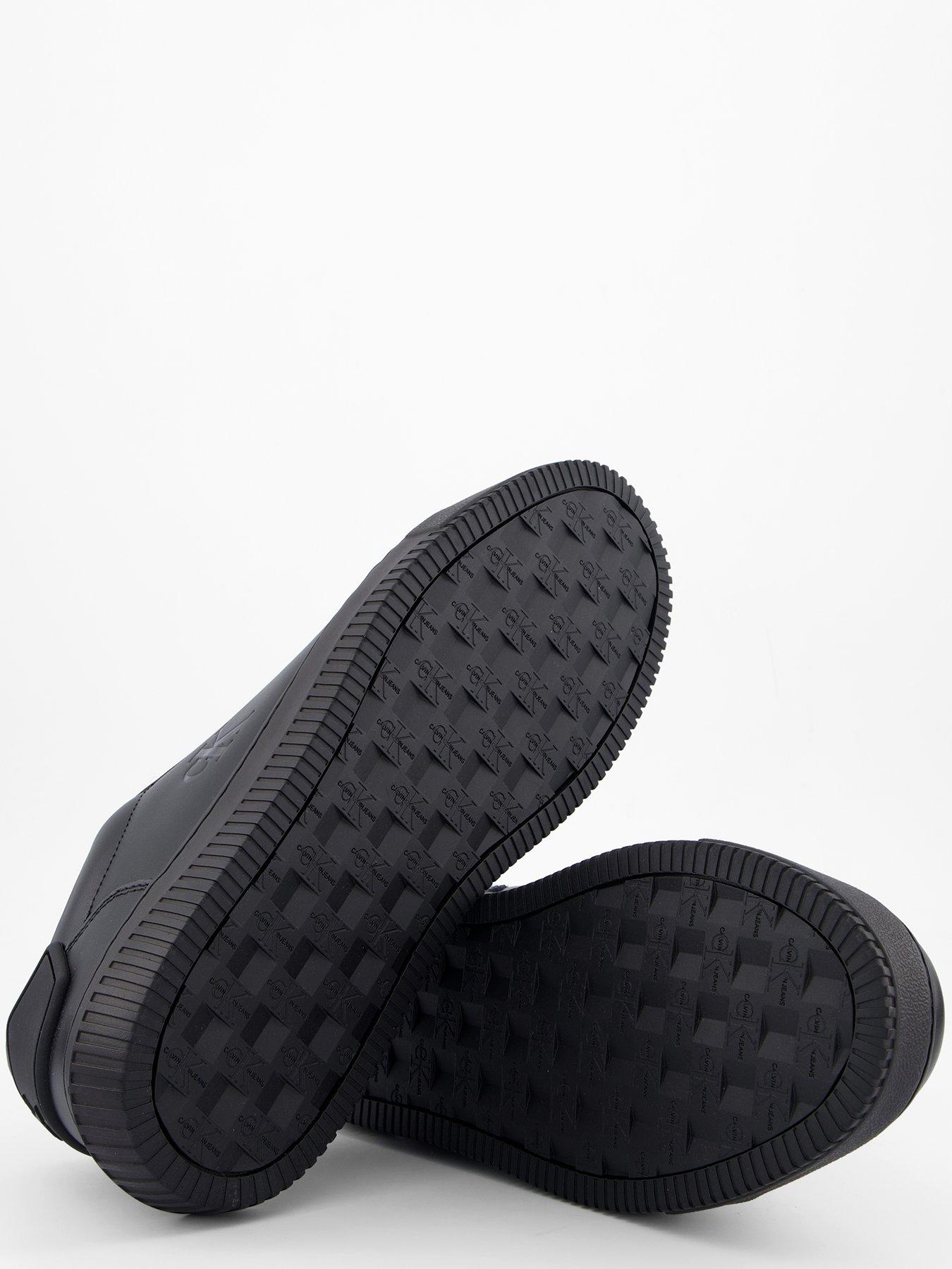 Image 4 of 7 of Calvin Klein Chunky Leather Cupsole Trainers - Black