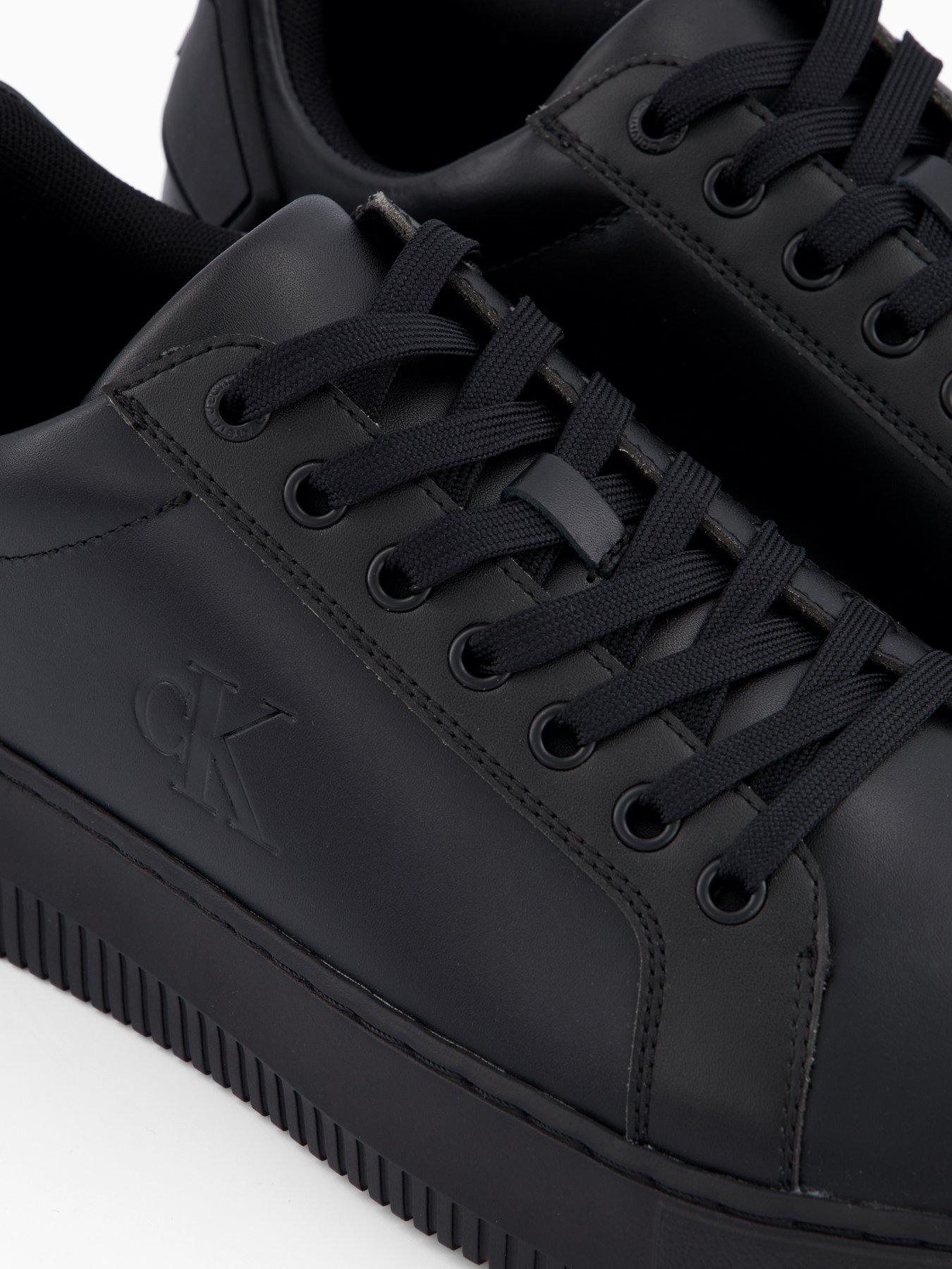 Image 5 of 7 of Calvin Klein Chunky Leather Cupsole Trainers - Black