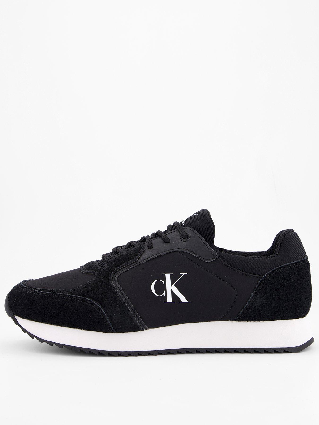 undefined Retro Nylon Suede Runner Trainers - Black