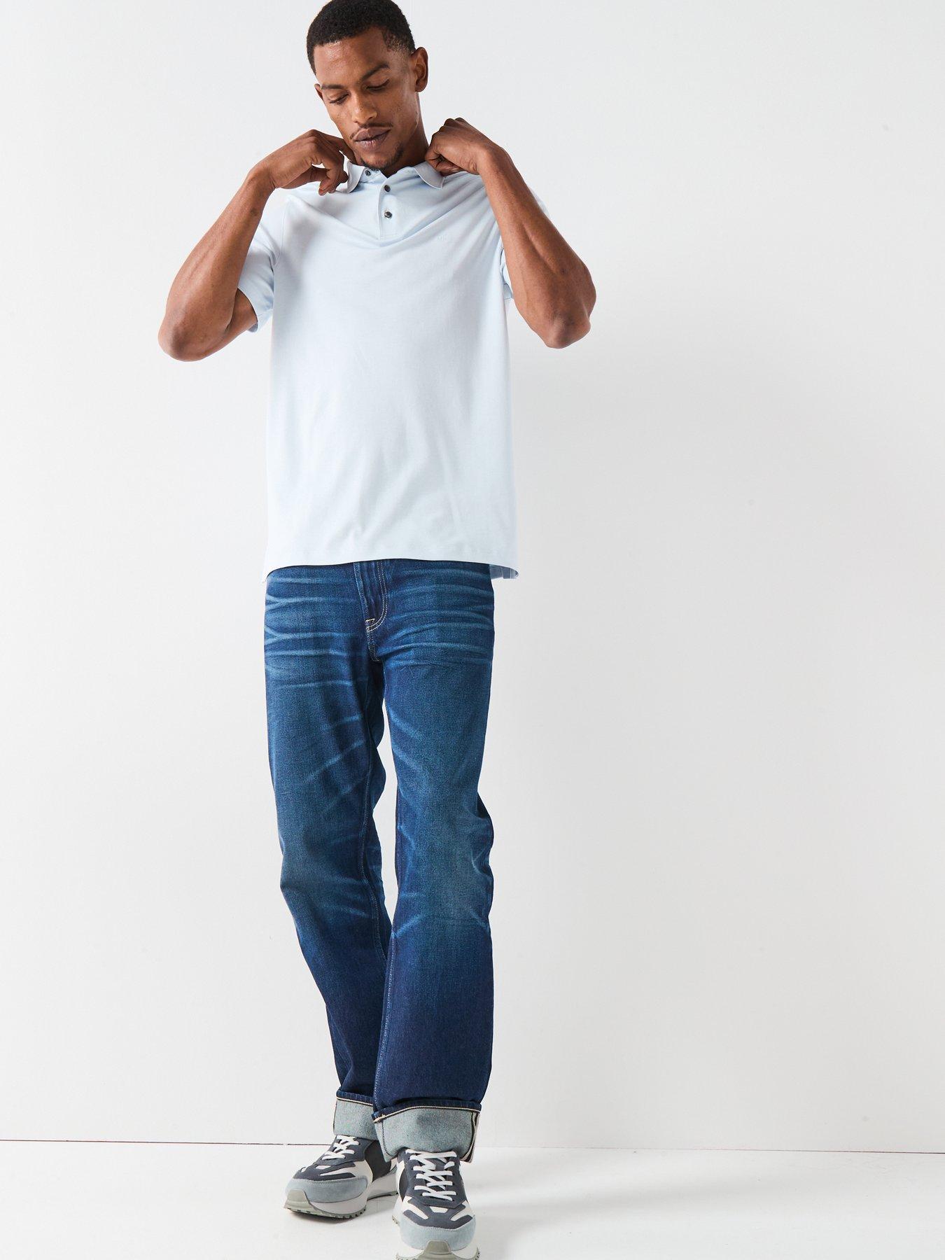 Image 3 of 4 of Calvin Klein Supima Cotton Small Chest Logo Polo Shirt - Light Blue