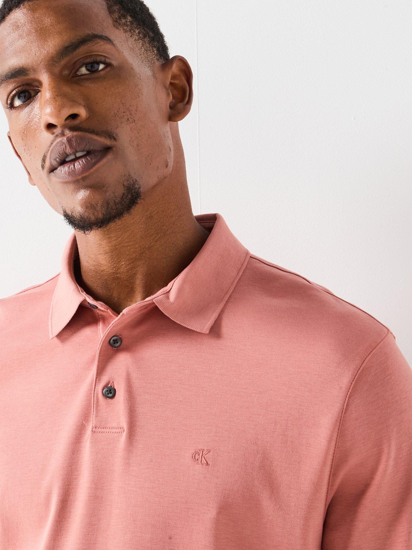 Image 4 of 4 of Calvin Klein Supima Cotton Small Chest Logo Polo Shirt - Light Pink