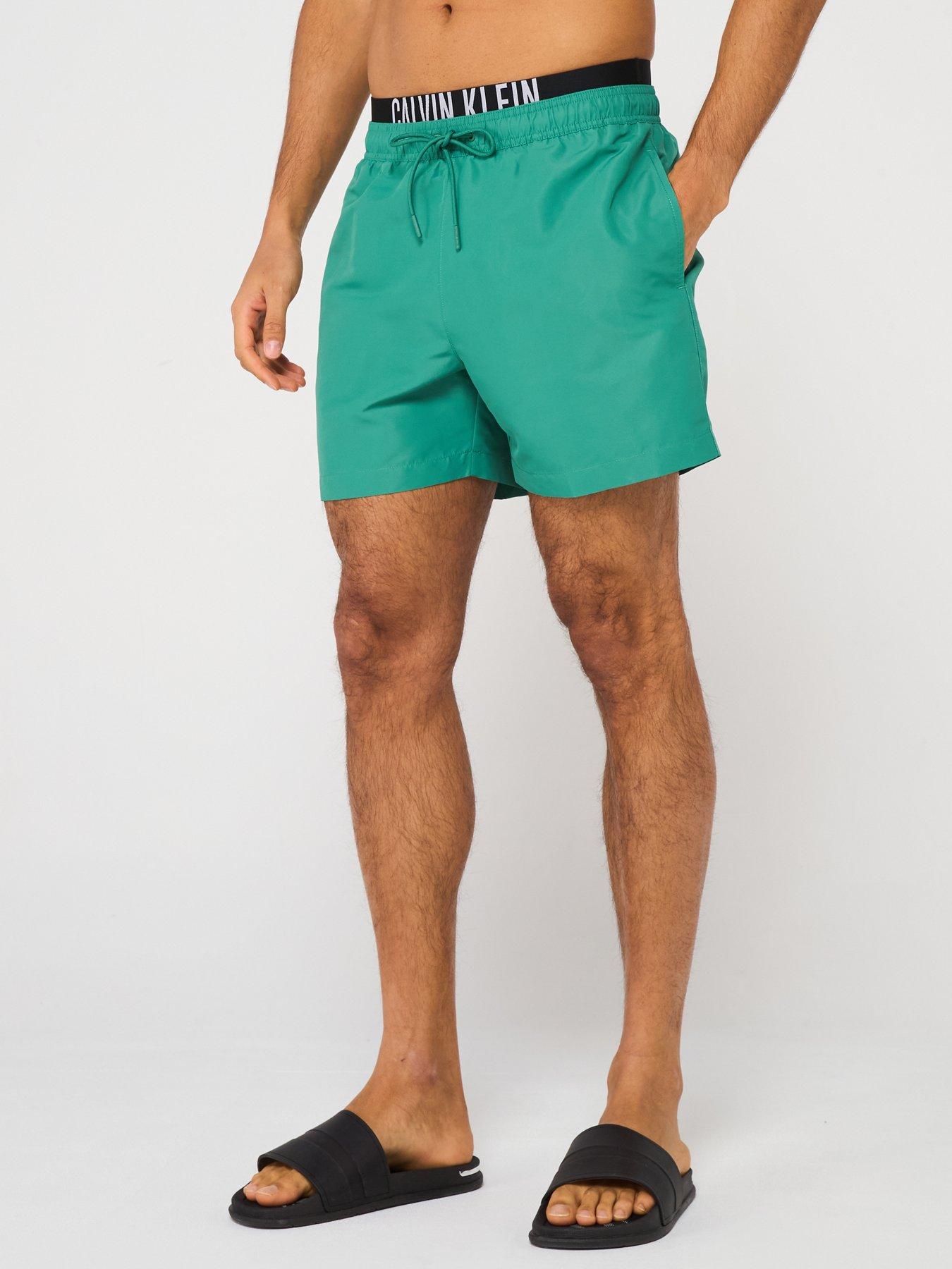 undefined Medium Double Waistband Swimshorts - Green
