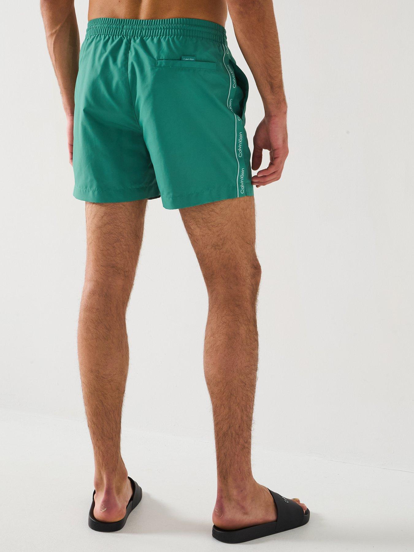 Image 2 of 6 of Calvin Klein Medium Taped Swimshorts - Green