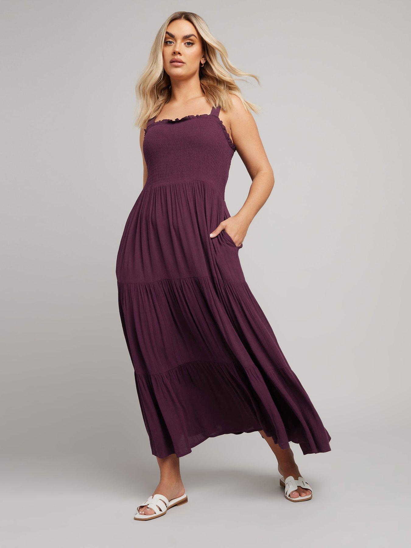yours-curve-shirred-strappy-maxi-dress
