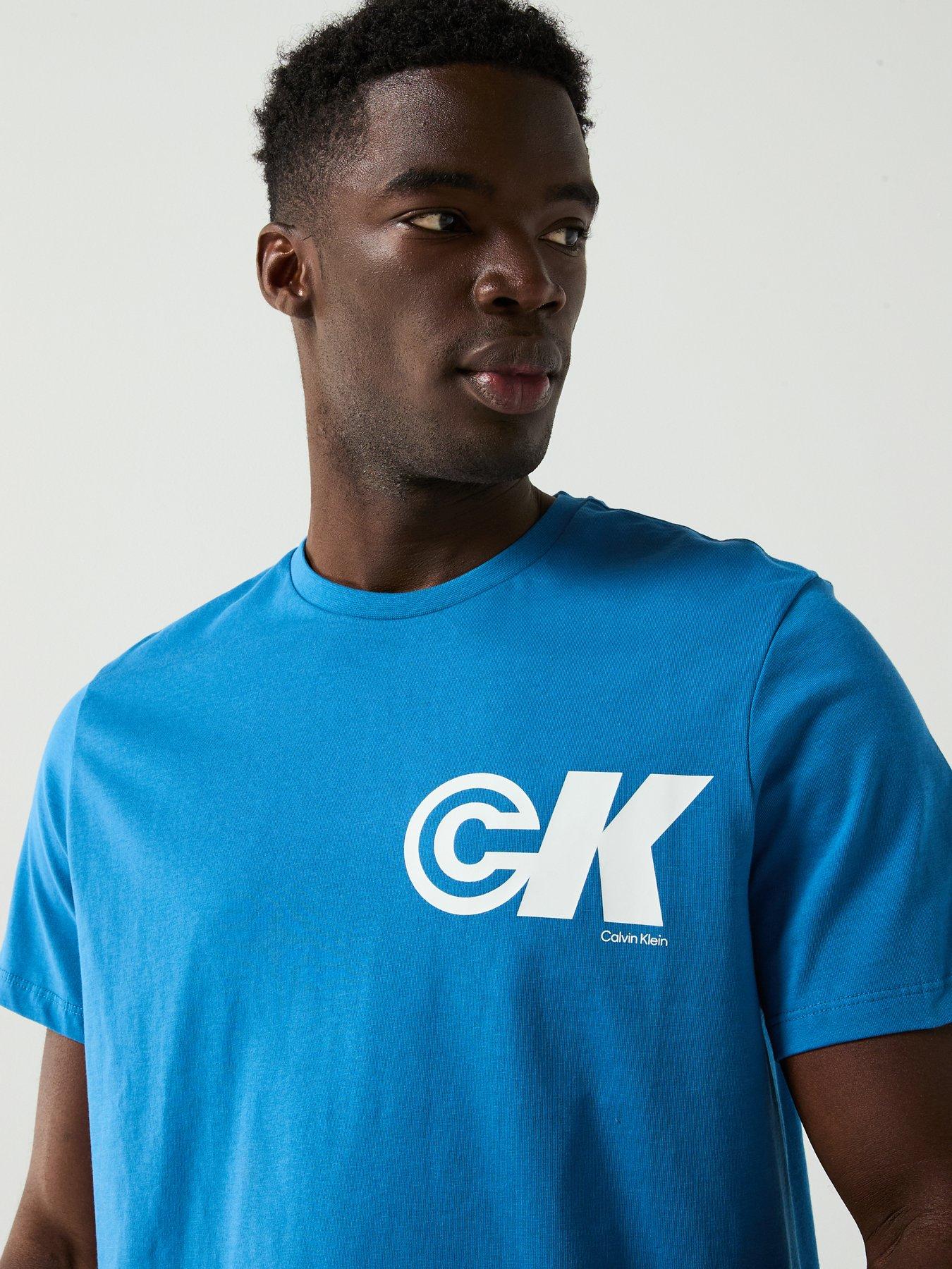 Image 4 of 5 of Calvin Klein Jeans Sport Logo Graphic T-Shirt - Blue